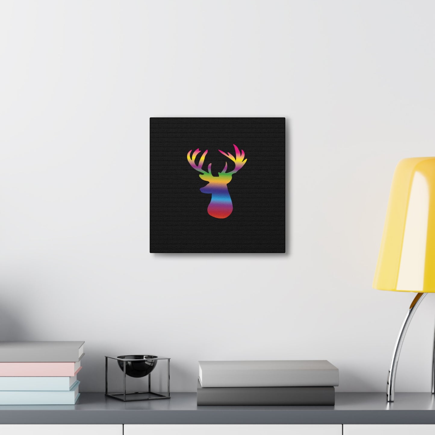 Rainbow Stag Head Canvas Gallery Wraps