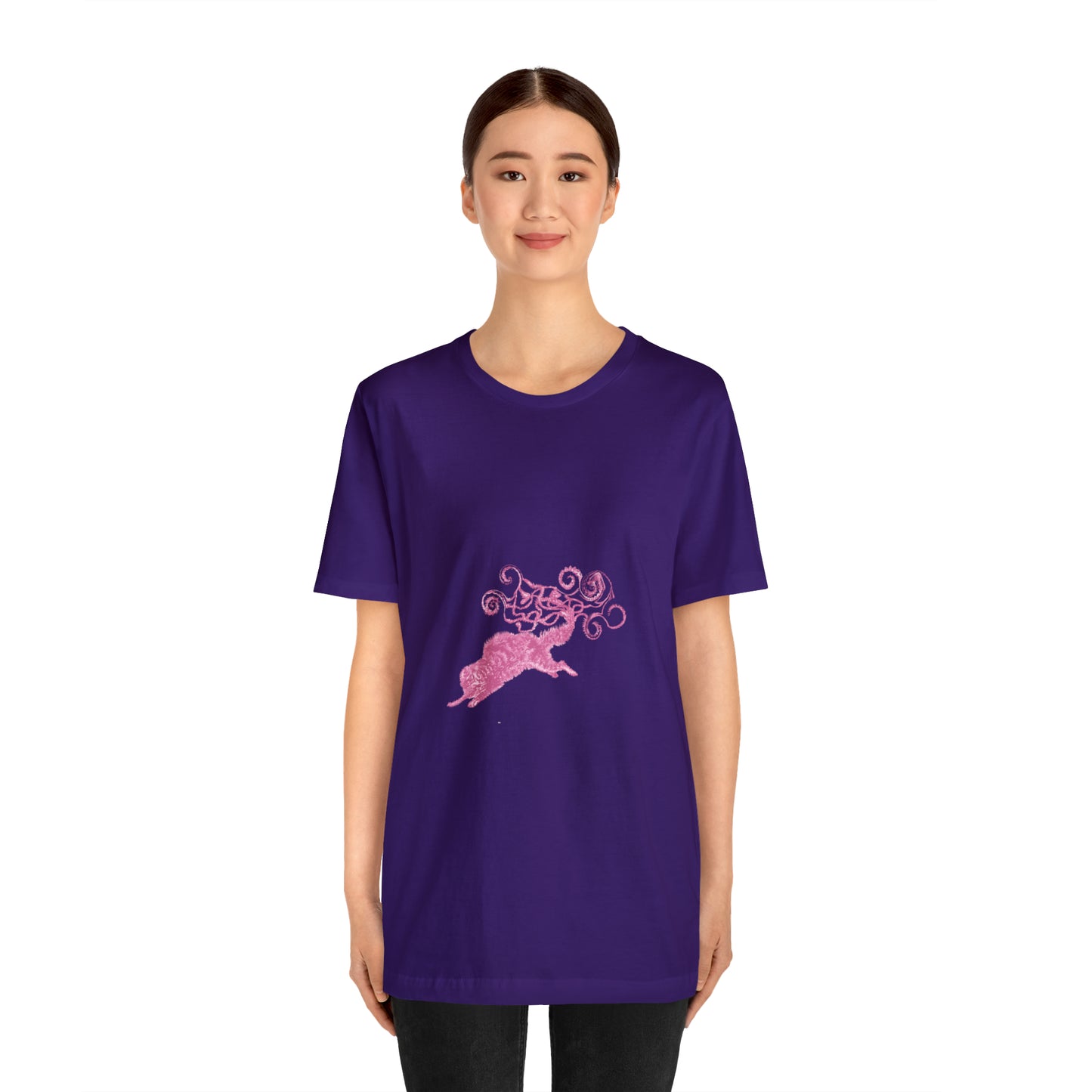 Pink Cat's Tail Art Unisex Jersey Short Sleeve Tee