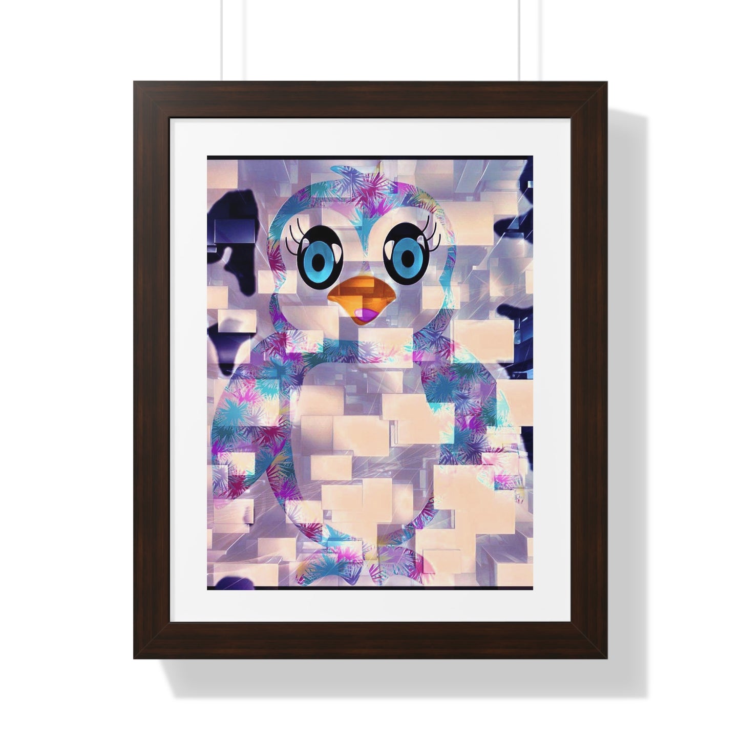 Penguinies Block Art Framed Vertical Poster