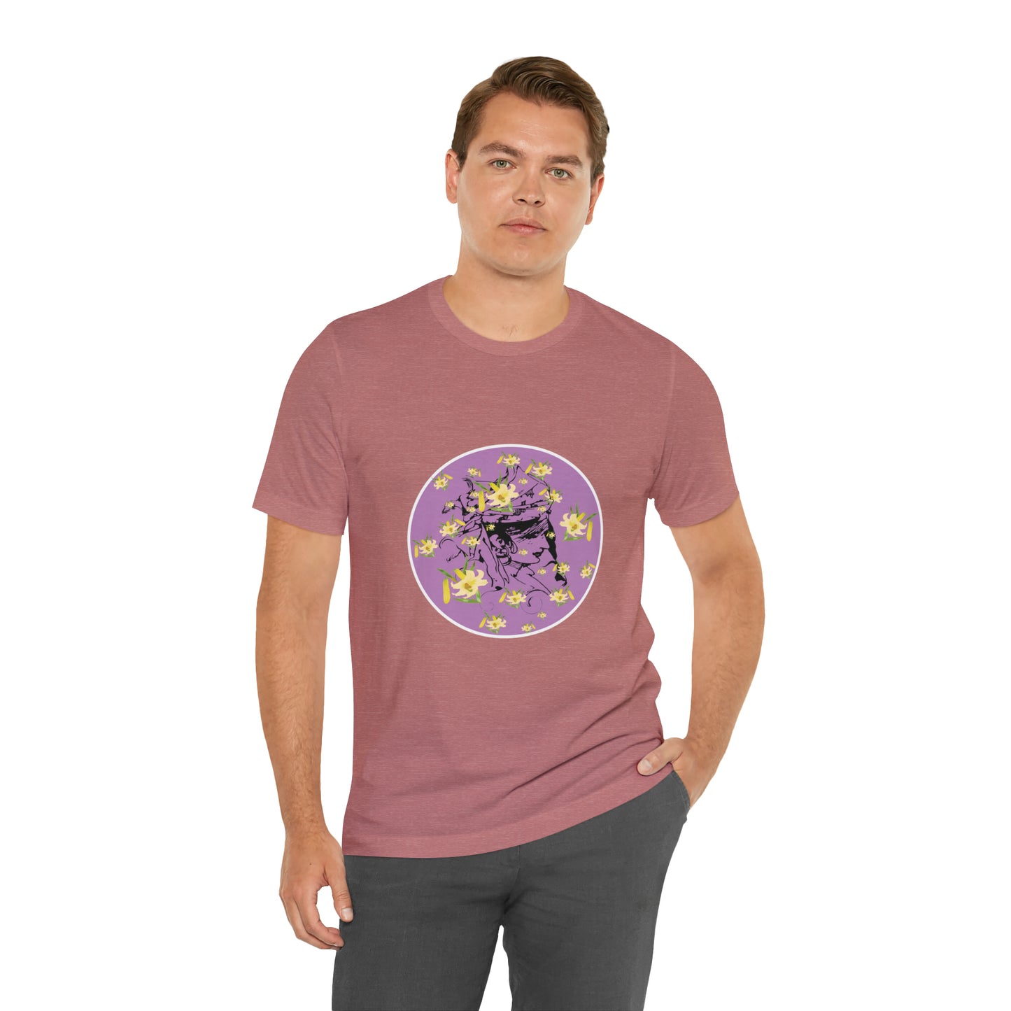 Purple Daffodil Woman Art Unisex Jersey Short Sleeve Tee