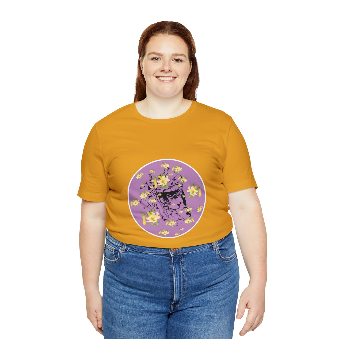 Purple Daffodil Woman Art Unisex Jersey Short Sleeve Tee