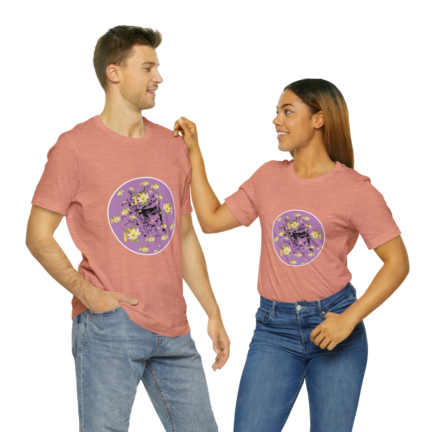 Purple Daffodil Woman Art Unisex Jersey Short Sleeve Tee