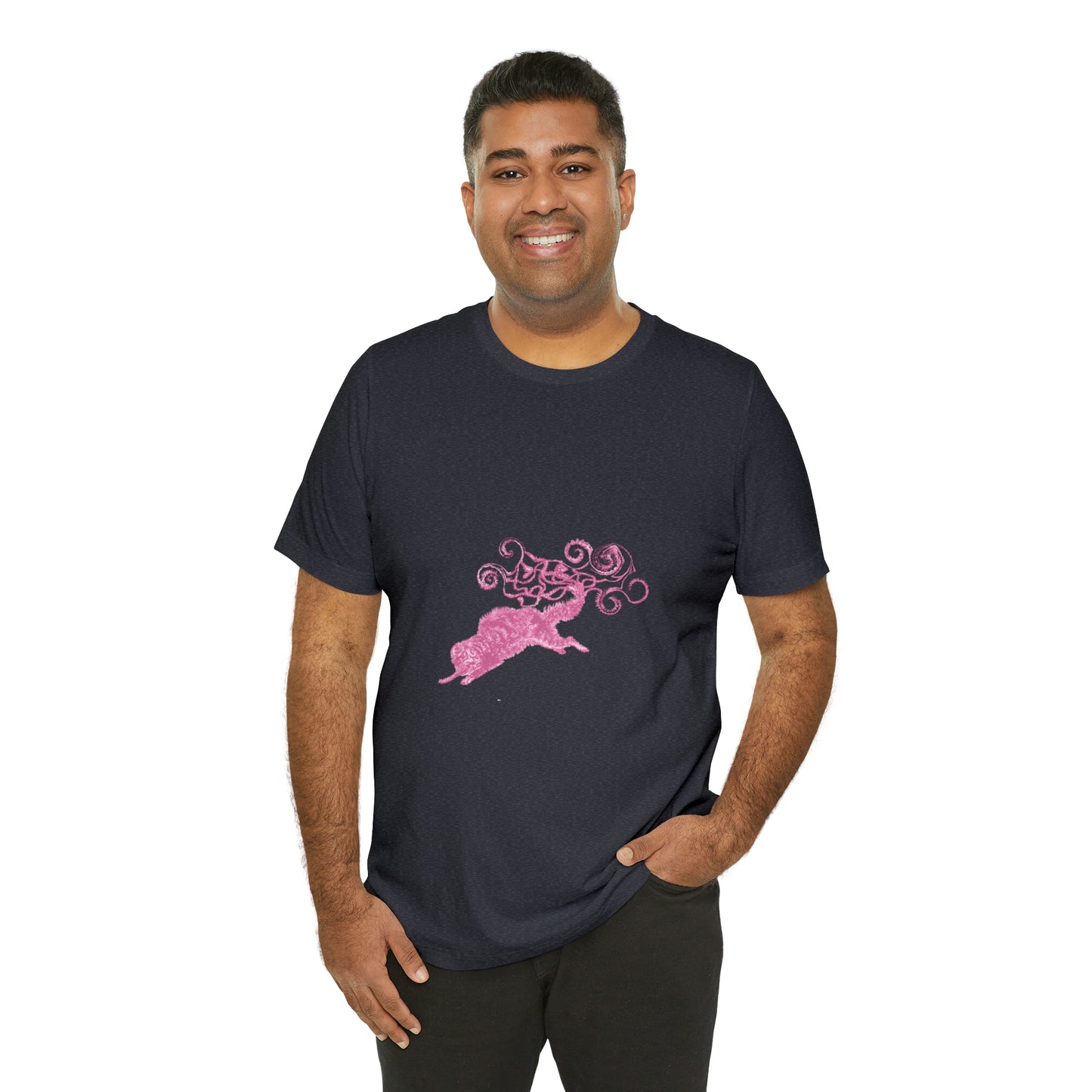 Pink Cat's Tail Art Unisex Jersey Short Sleeve Tee