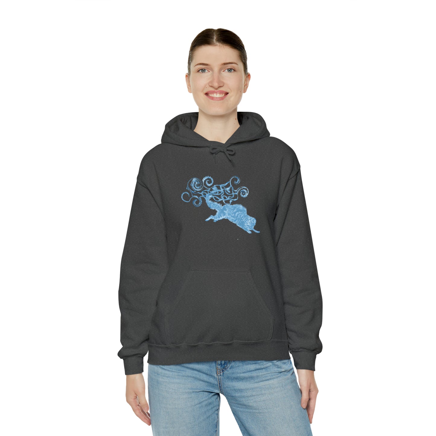 Blue Cat's Tail Art Unisex Heavy Blend™ Hooded Sweatshirt