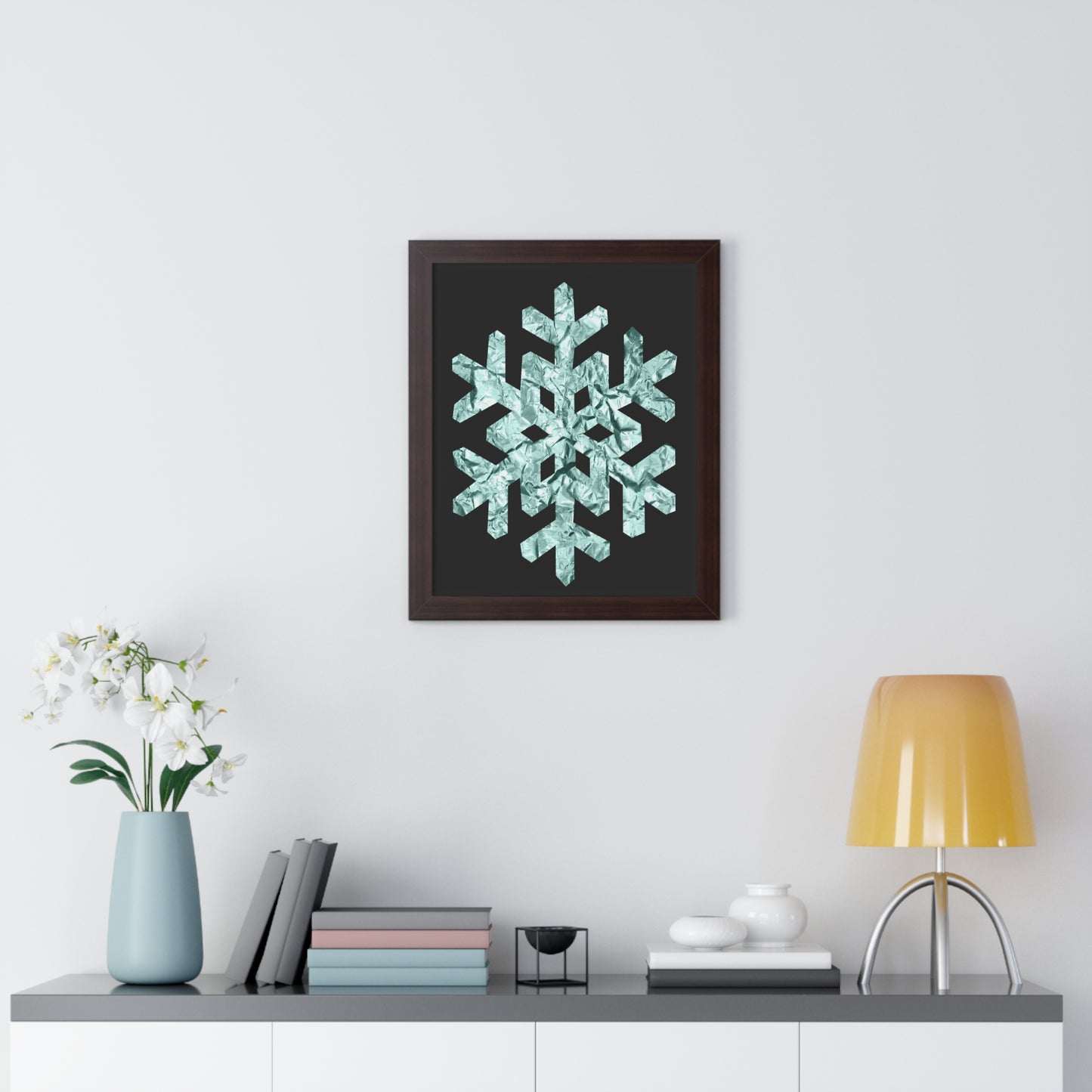 Snowflake Foil Art Framed Vertical Poster