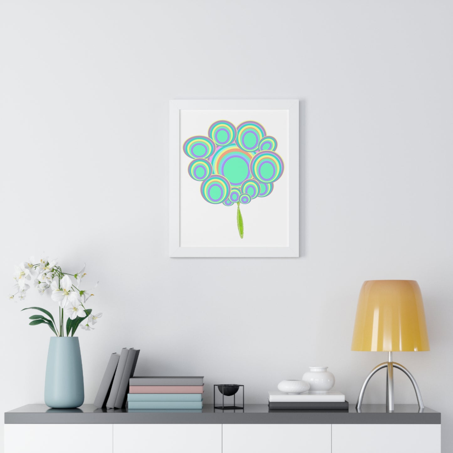 Circle Tree Art Illustration Framed Vertical Poster