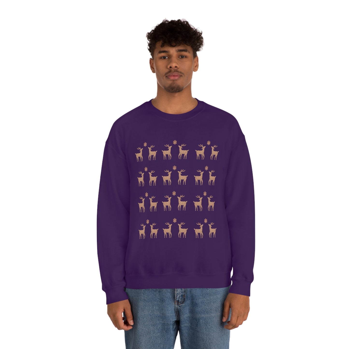 Golden Stag Pattern Unisex Heavy Blend™ Crewneck Sweatshirt