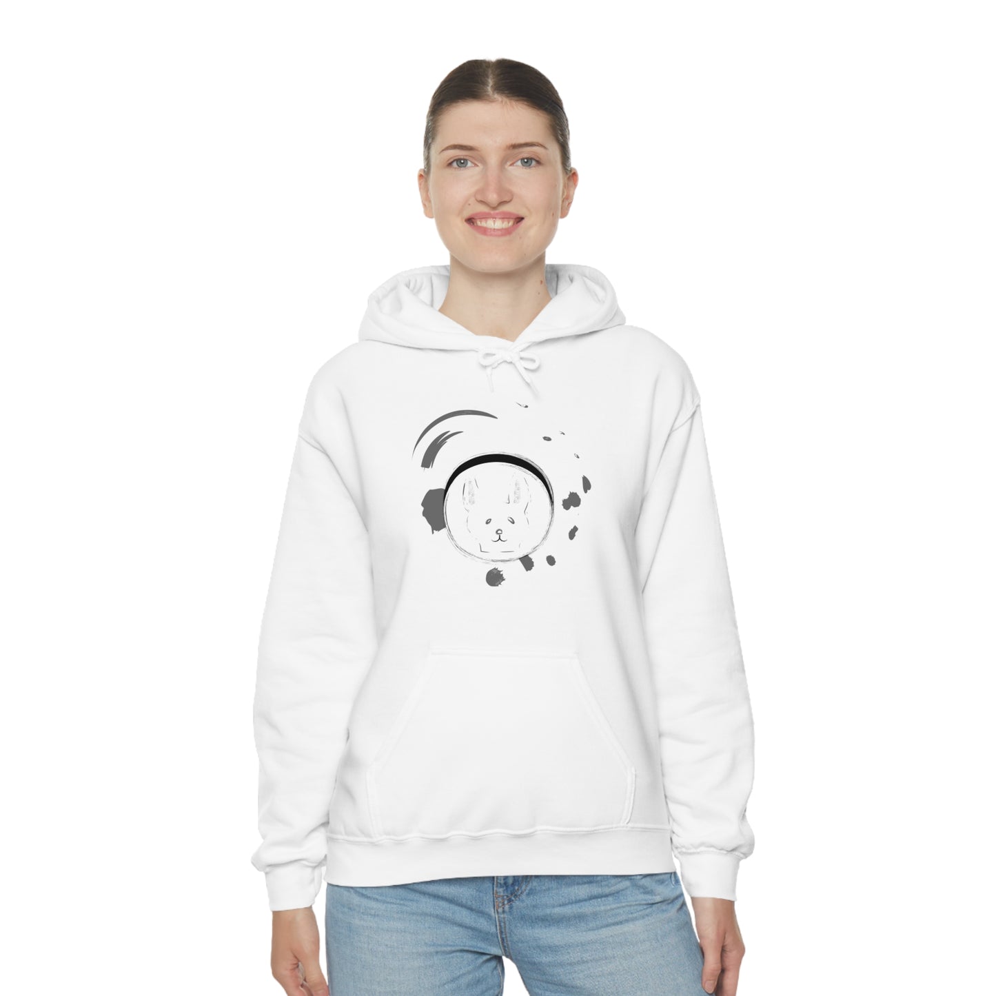 Rabbit Ink Black & White Art Unisex Heavy Blend™ Hooded Sweatshirt