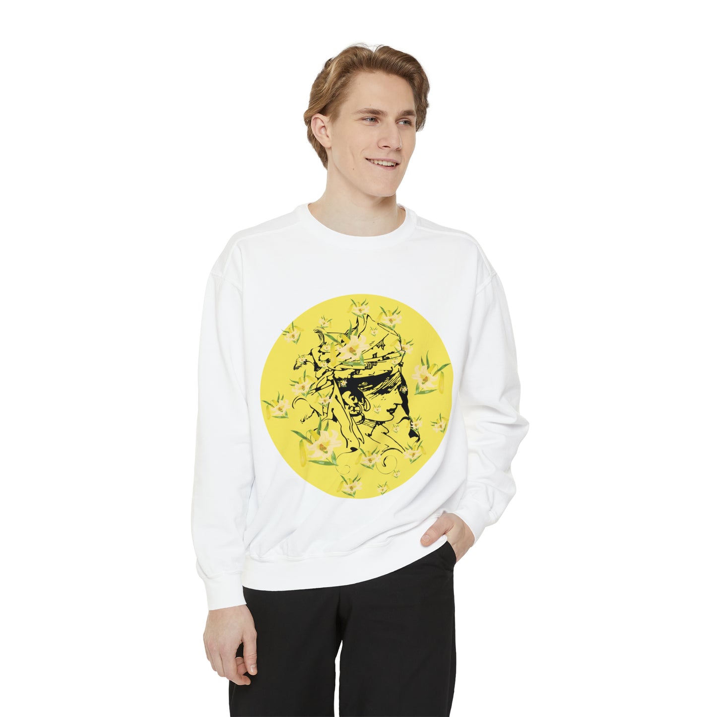 Daffodil Woman Art Unisex Garment-Dyed Sweatshirt