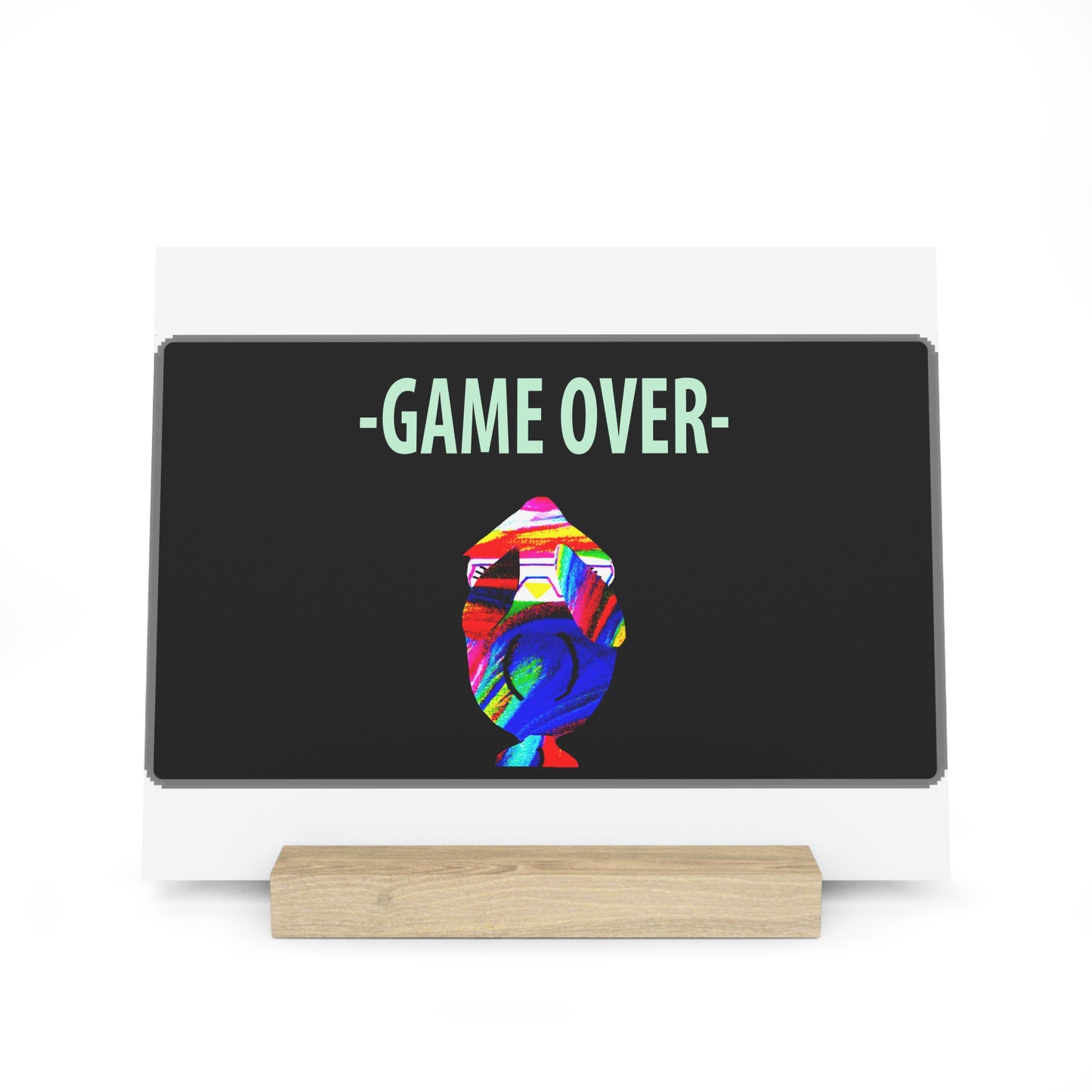 The Penguinies Retro Game Over Art Scene Gallery Board with Stand