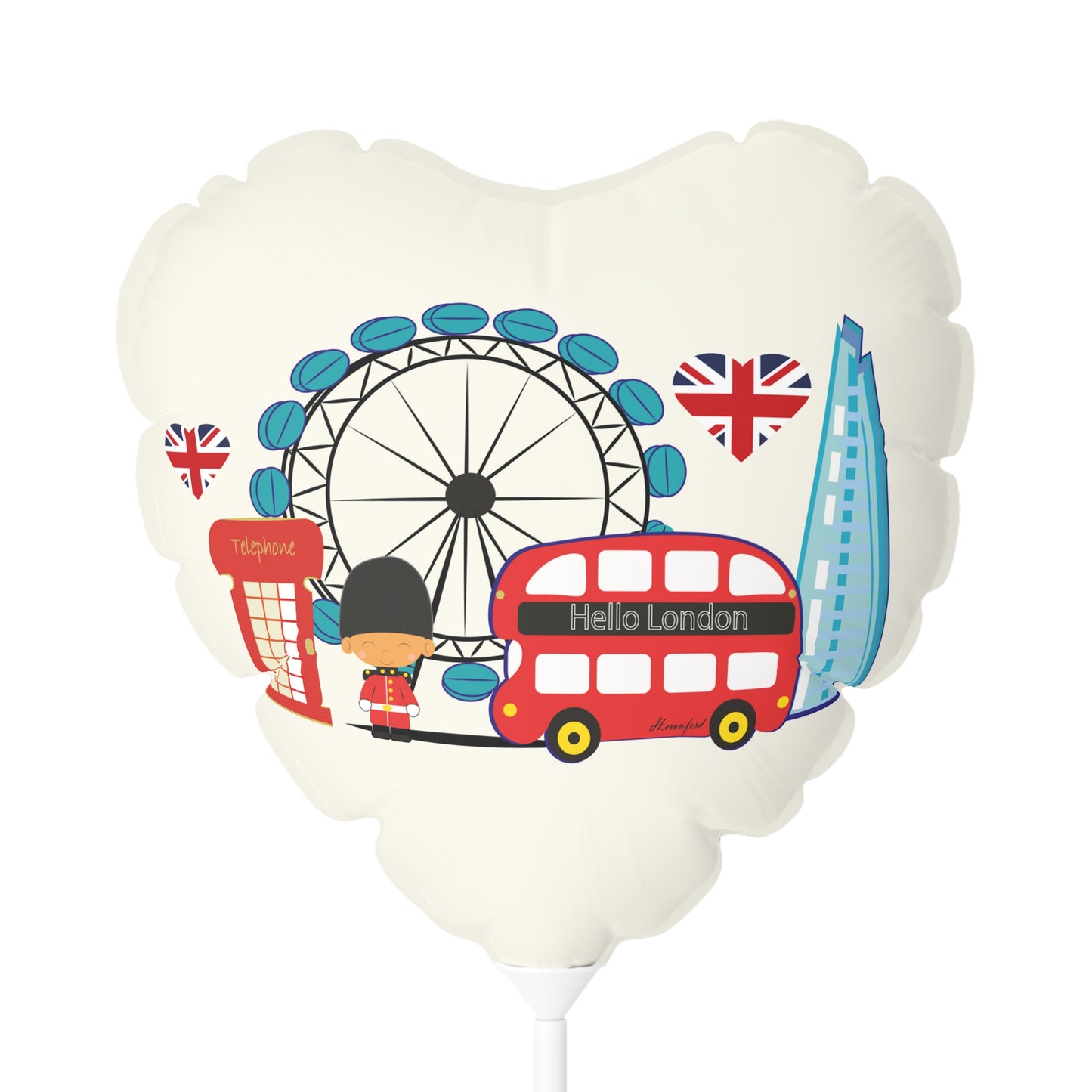 London Illustration Art Balloon (Round and Heart-shaped), 11"