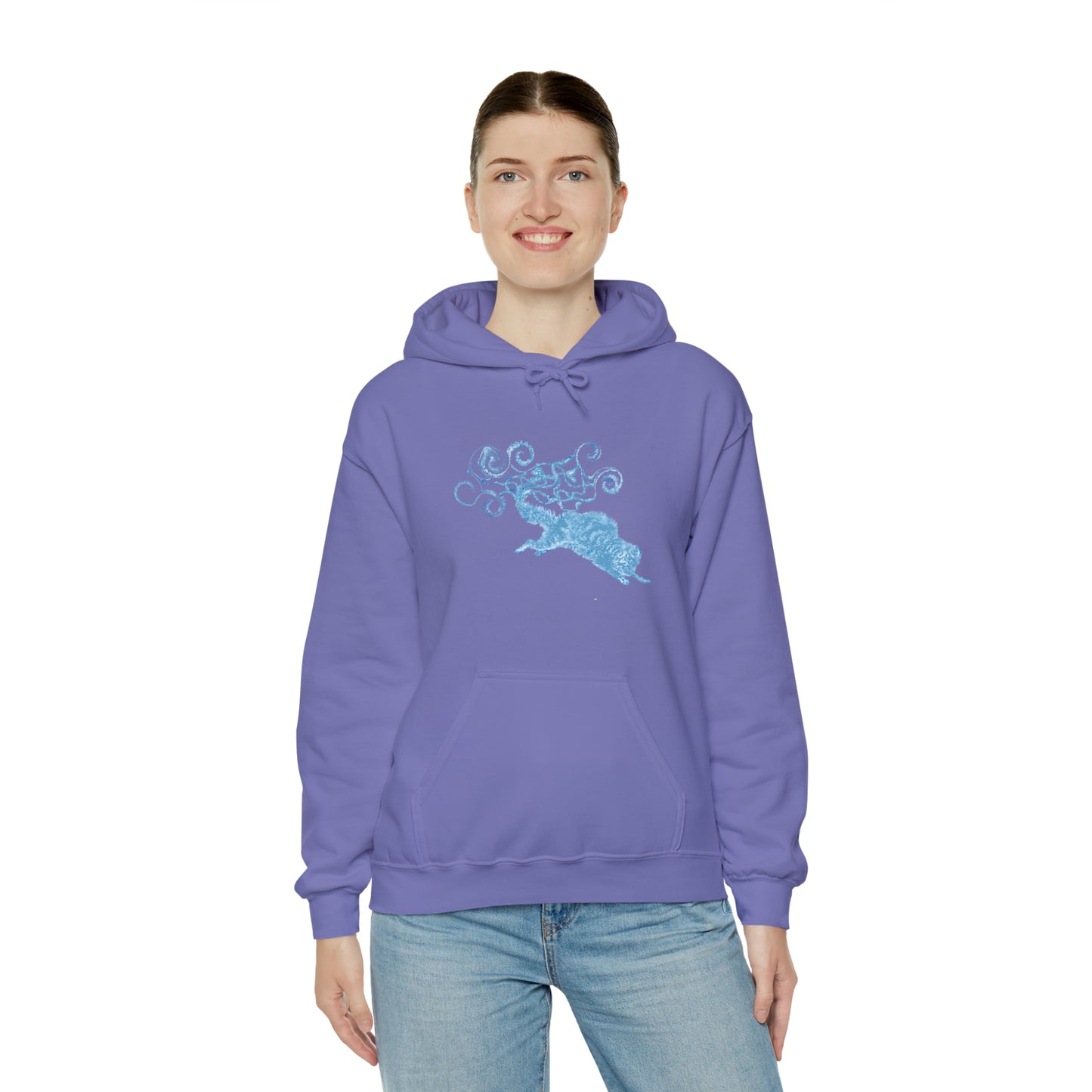 Blue Cat's Tail Art Unisex Heavy Blend™ Hooded Sweatshirt