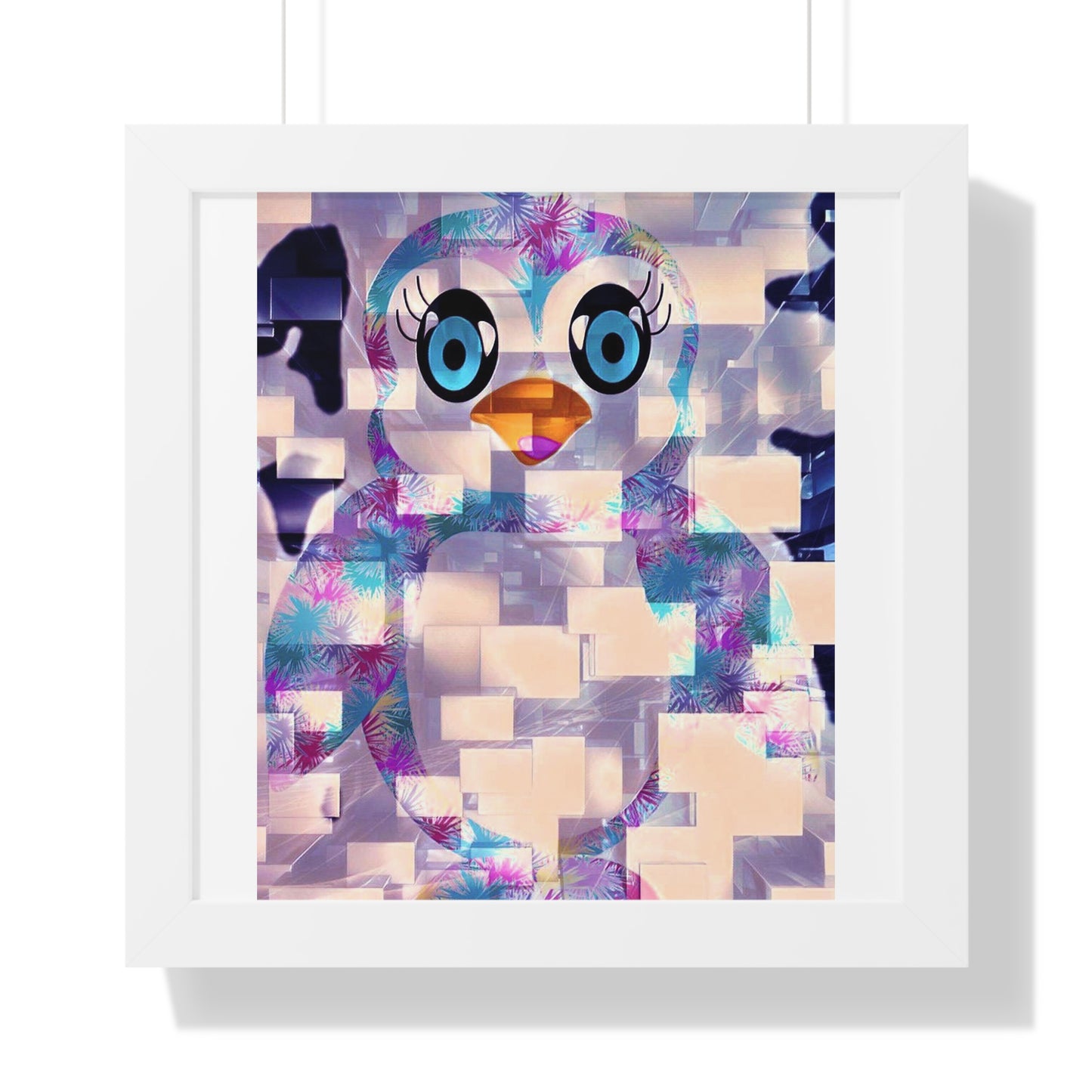 Penguinies Block Art Framed Vertical Poster