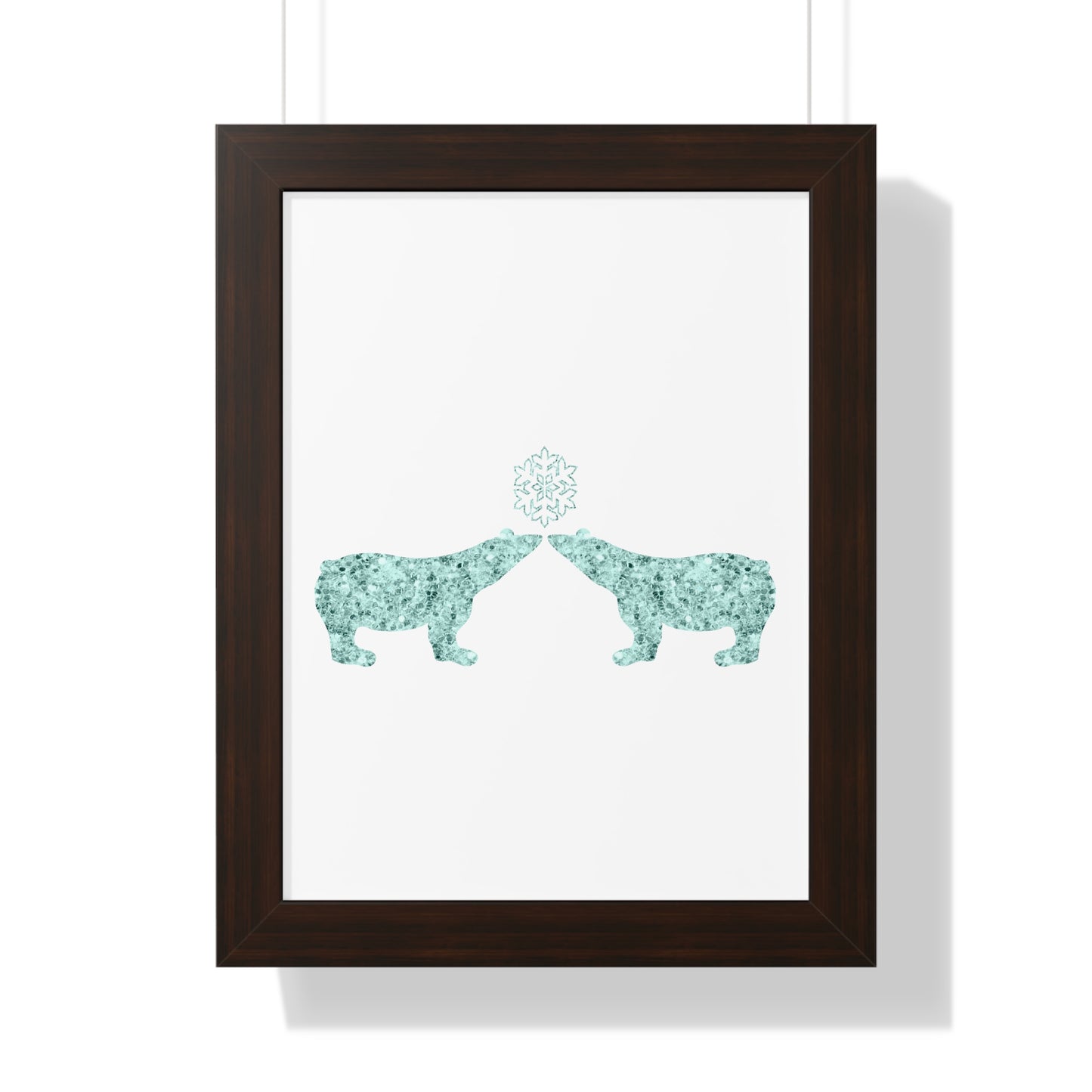 Two Polar Bear Blue Gem Art Framed Vertical Poster