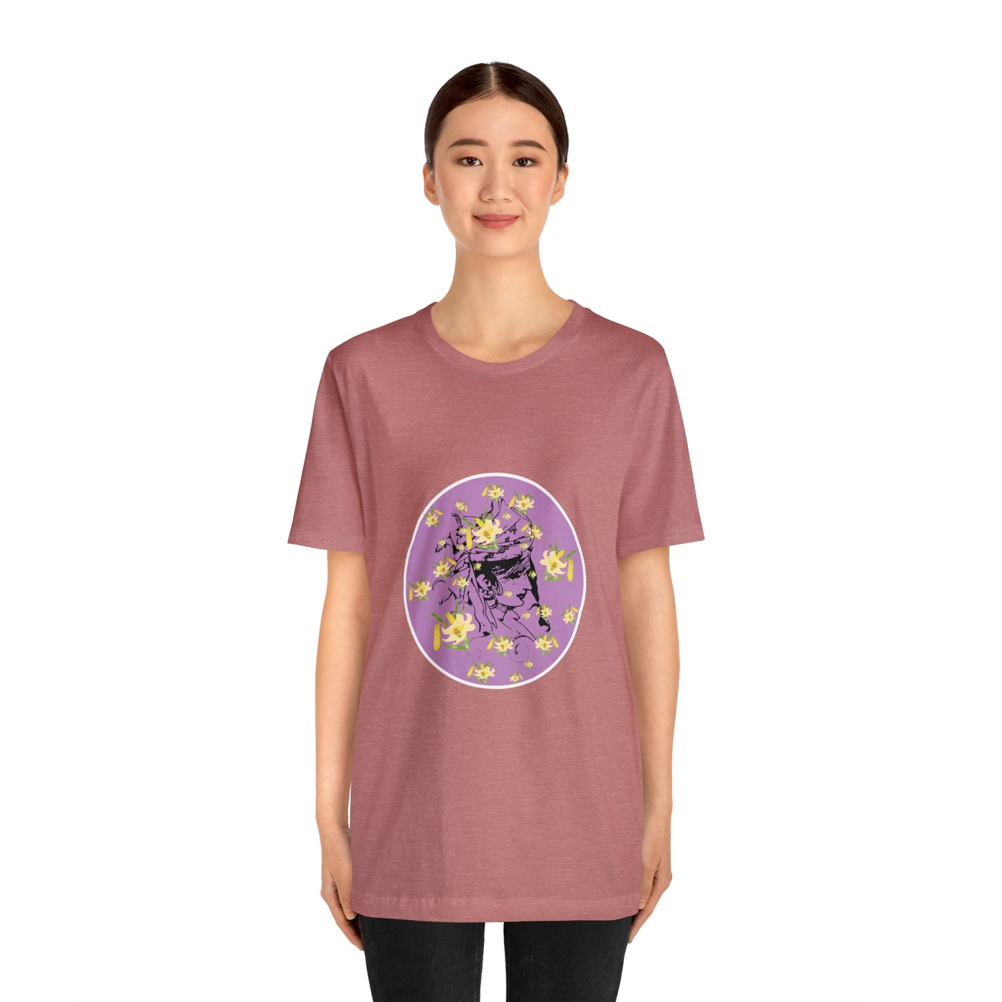 Purple Daffodil Woman Art Unisex Jersey Short Sleeve Tee