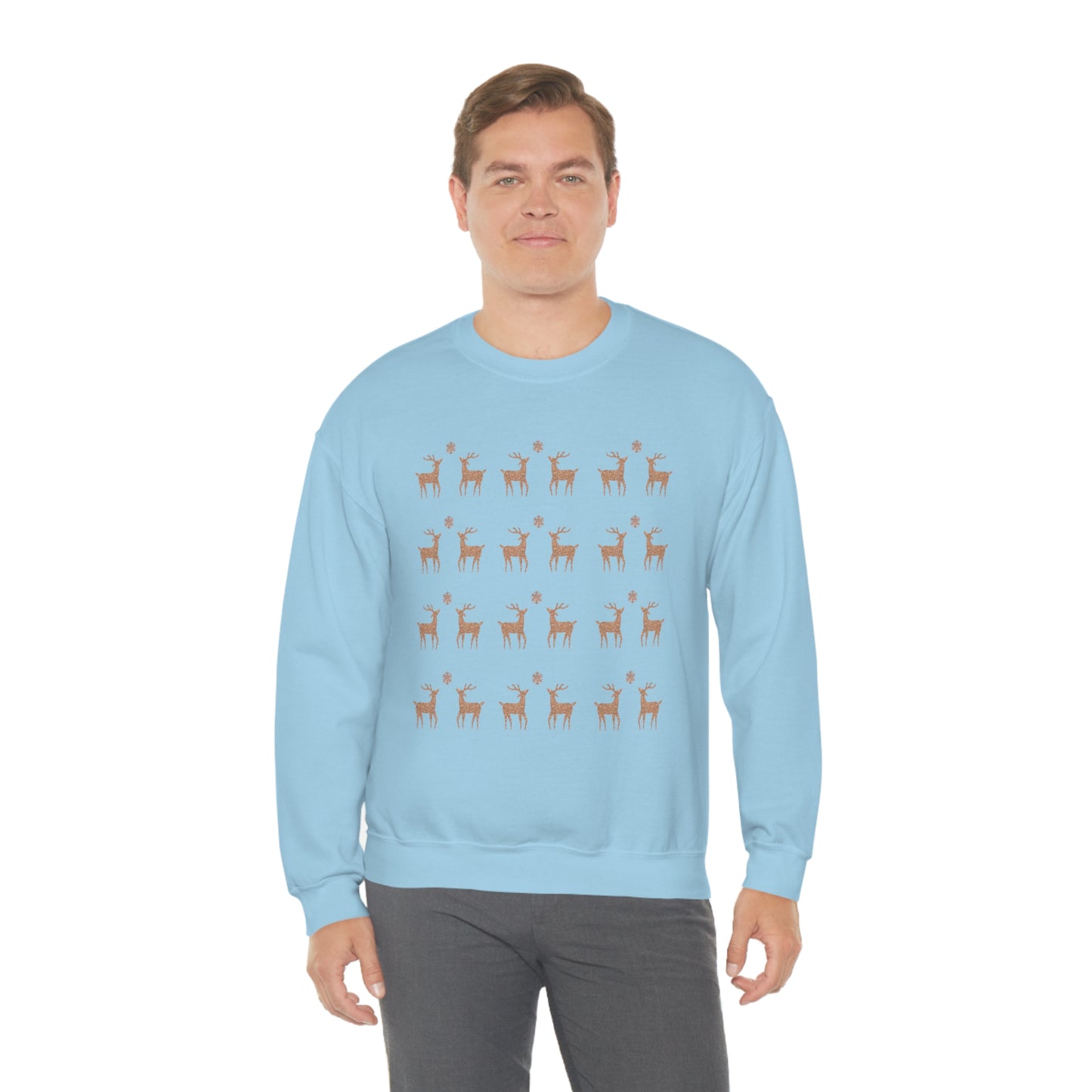 Golden Stag Pattern Unisex Heavy Blend™ Crewneck Sweatshirt