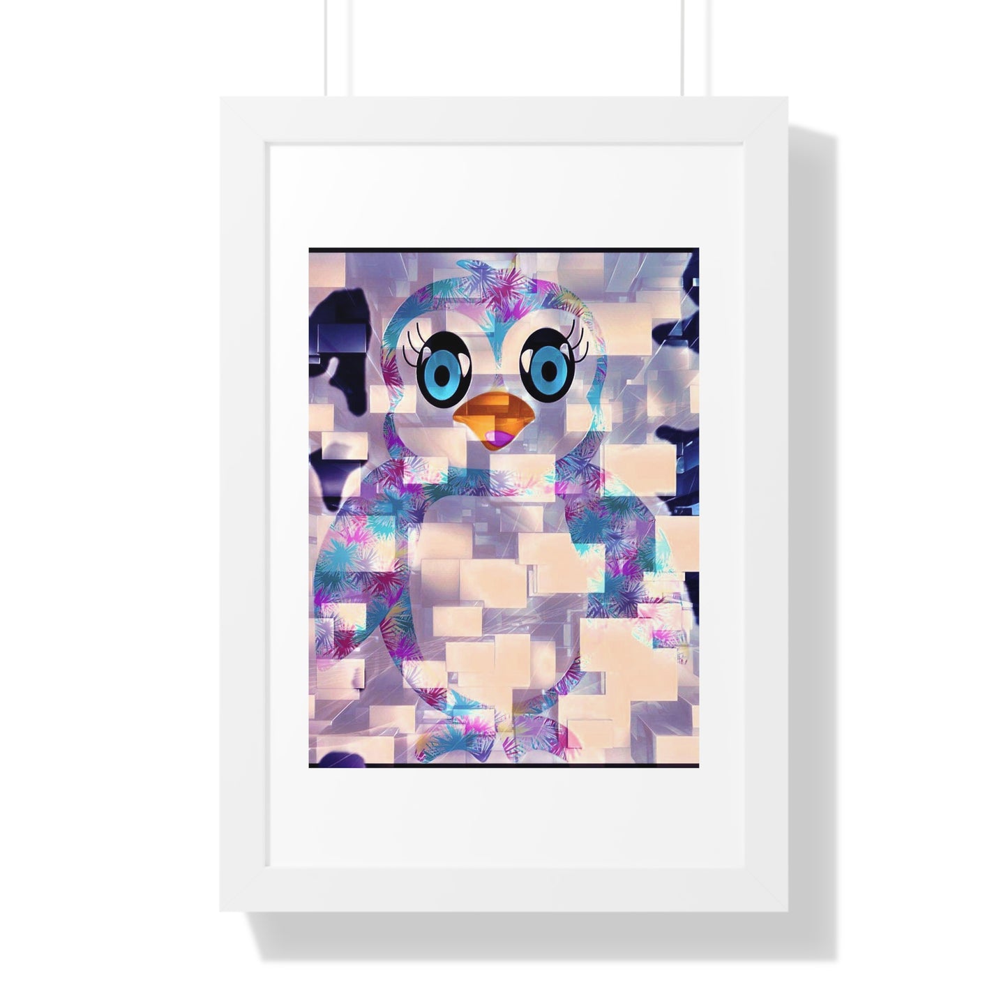 Penguinies Block Art Framed Vertical Poster