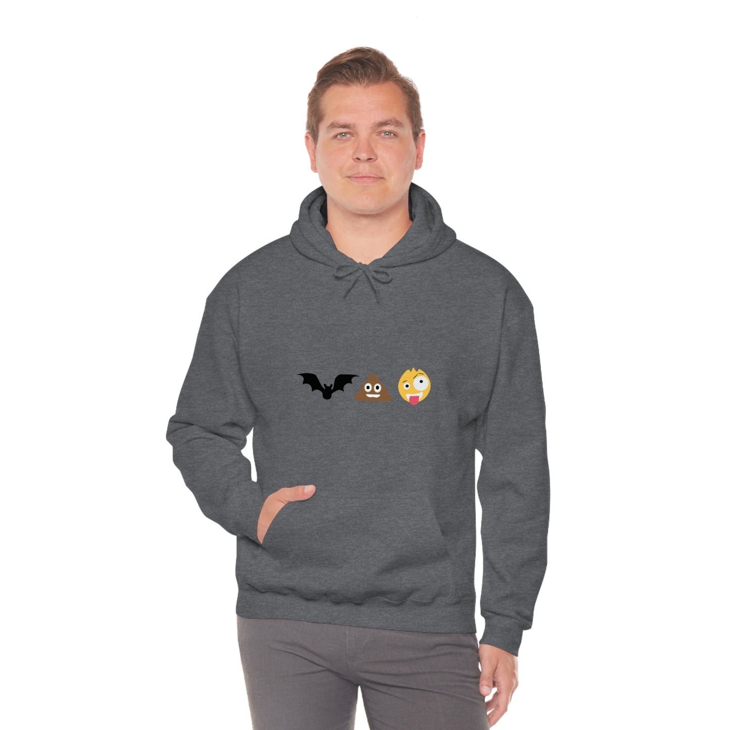 Emoji, Bat, Pooh Crazy, Humour Unisex Heavy Blend™ Hooded Sweatshirt