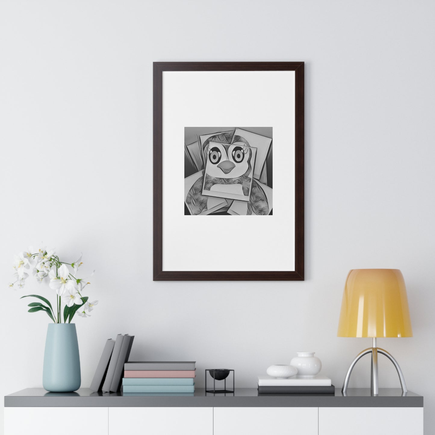 The Penguinies Photogprah Black & White Art Framed Vertical Poster