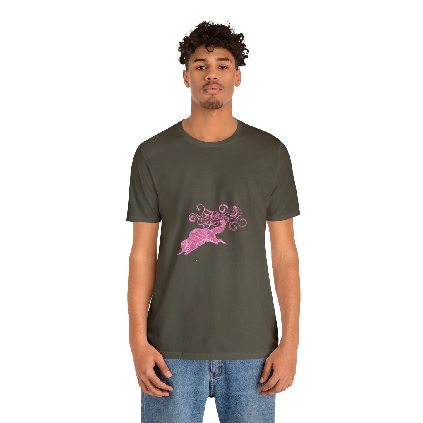 Pink Cat's Tail Art Unisex Jersey Short Sleeve Tee