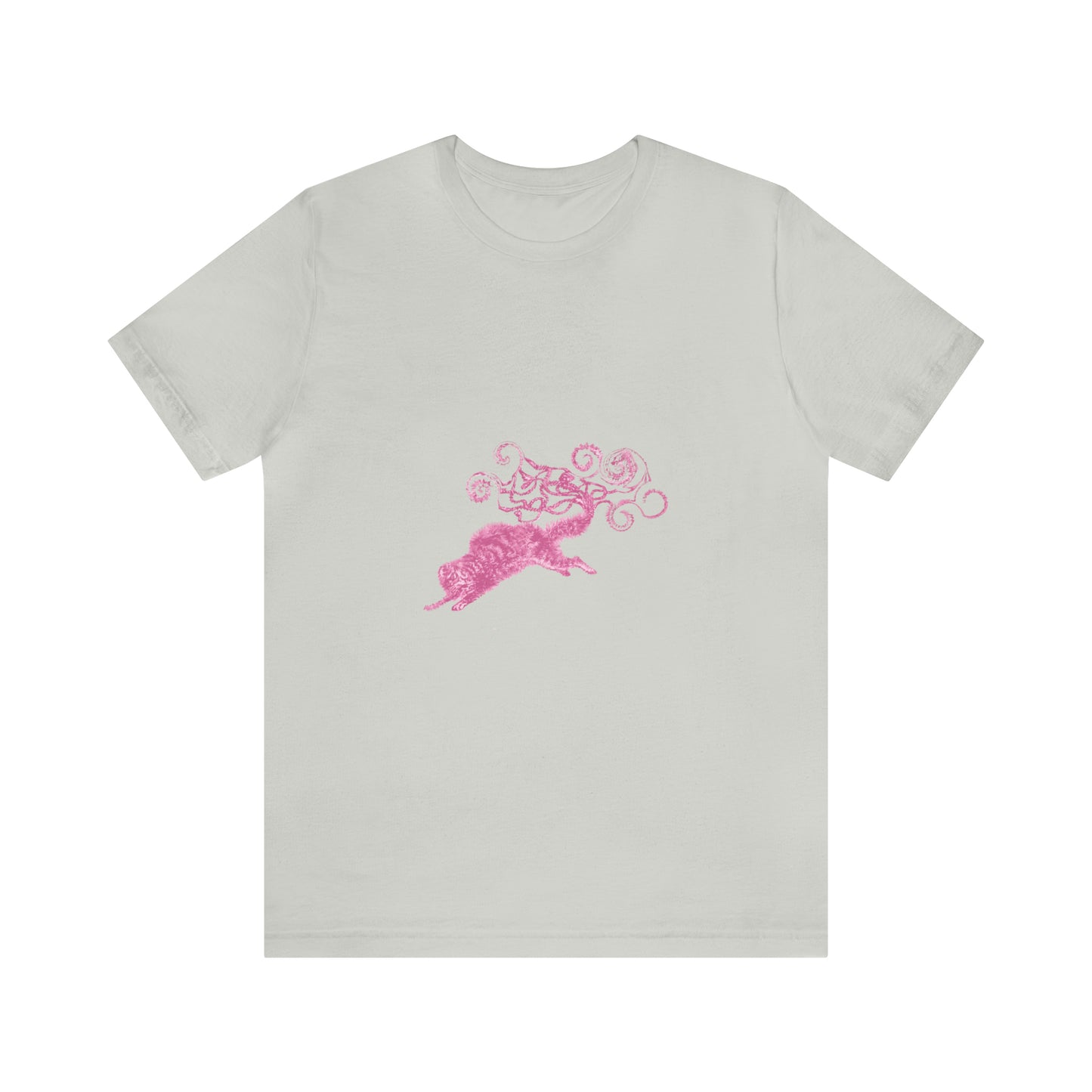 Pink Cat's Tail Art Unisex Jersey Short Sleeve Tee