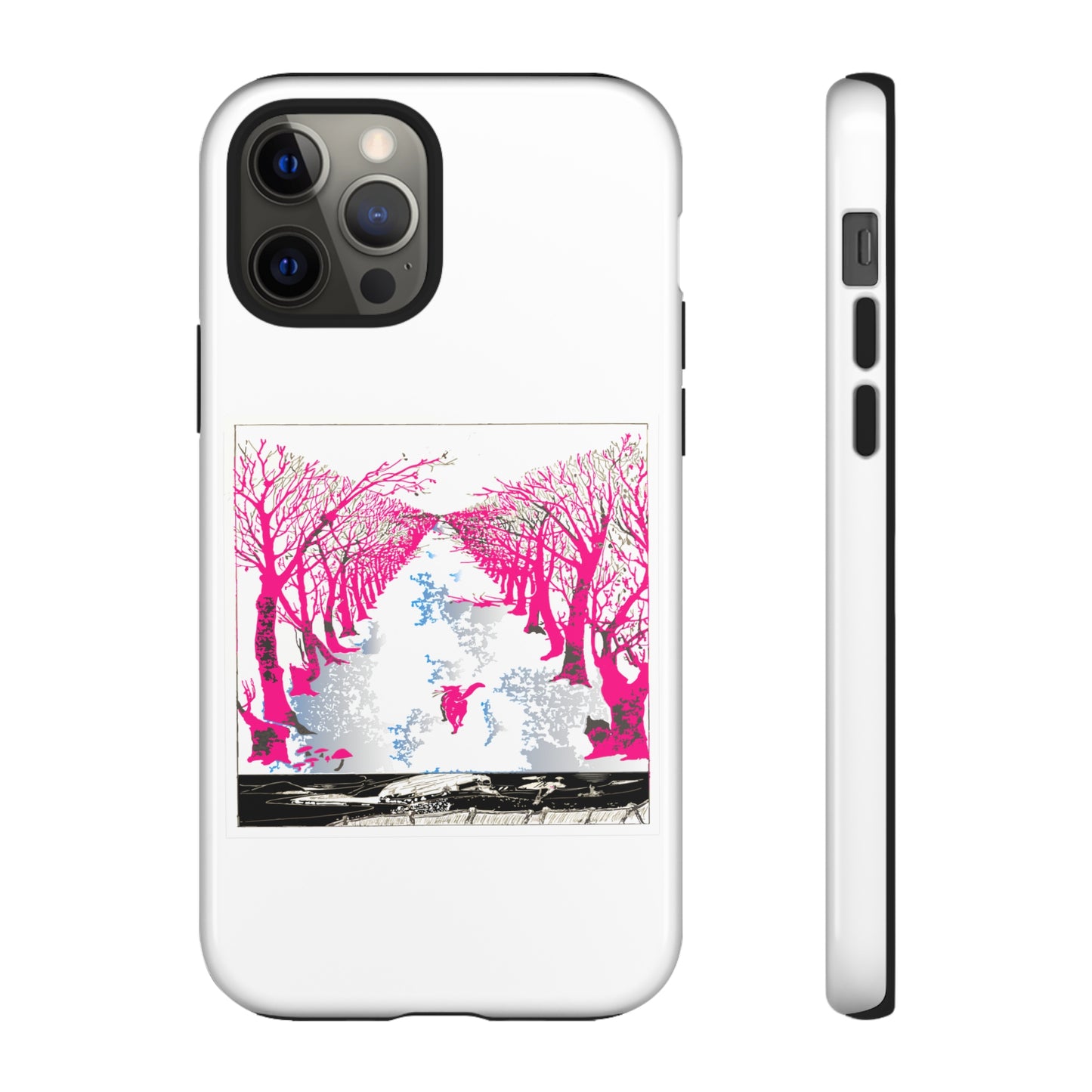 Pink Cat in the Woods Art Tough Cases