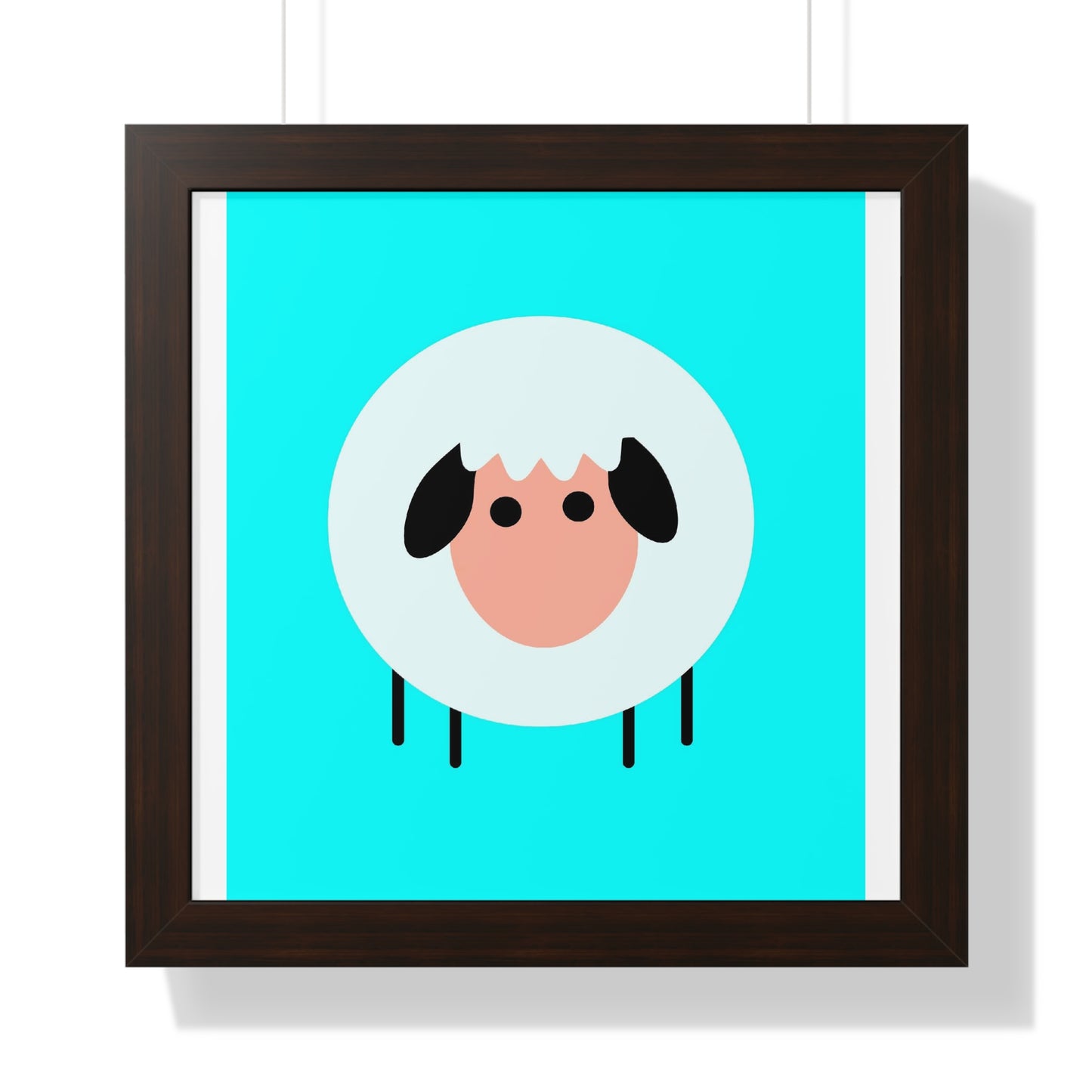 Sheep Blue Art Framed Vertical Poster