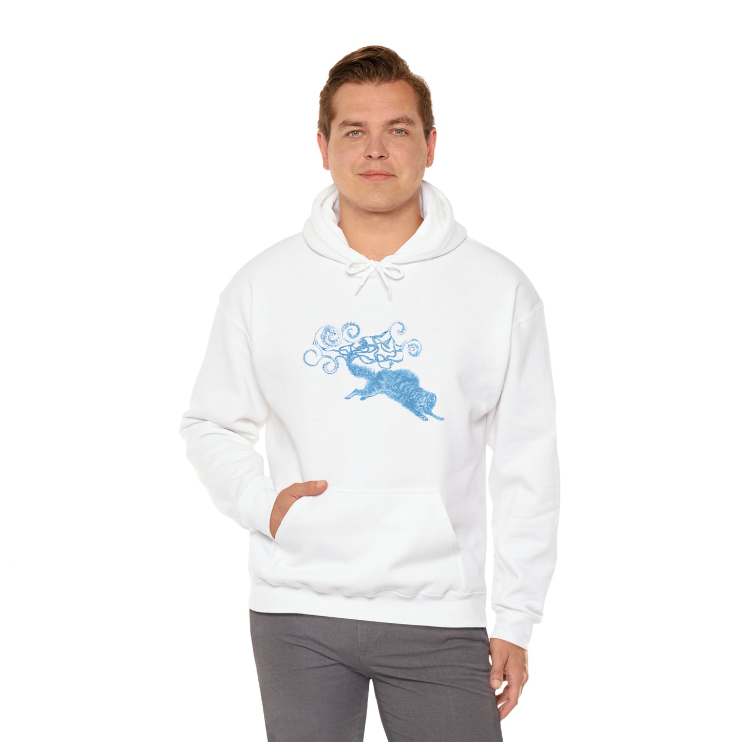 Blue Cat's Tail Art Unisex Heavy Blend™ Hooded Sweatshirt