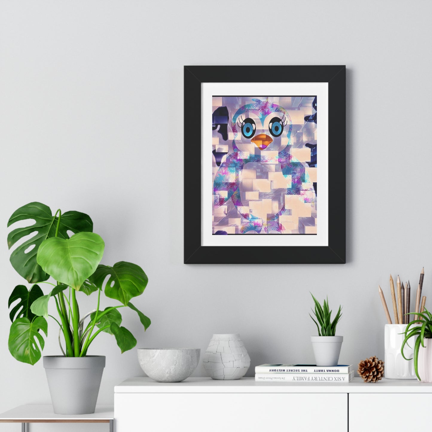 Penguinies Block Art Framed Vertical Poster