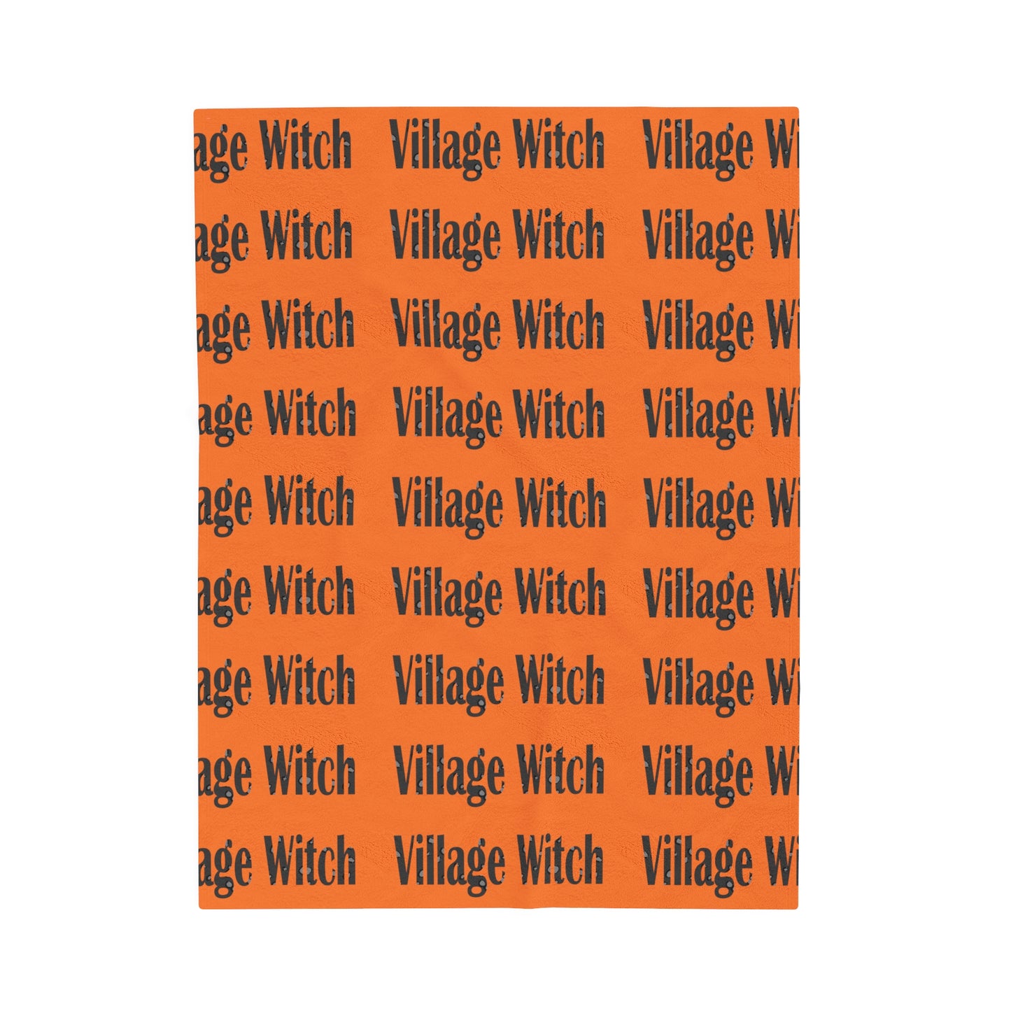 Village Witch Orange Velveteen Plush Blanket