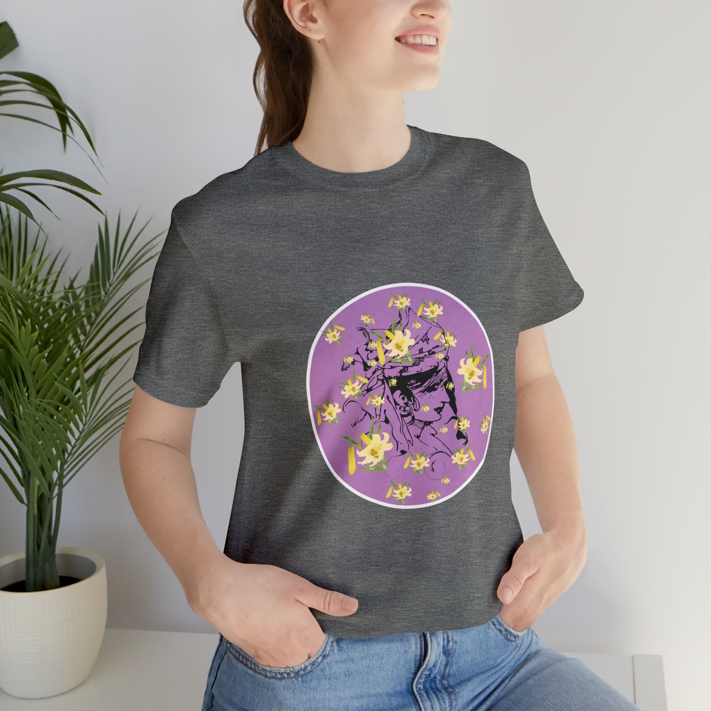 Purple Daffodil Woman Art Unisex Jersey Short Sleeve Tee