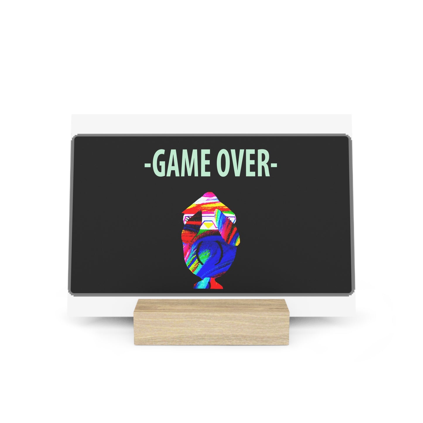 The Penguinies Retro Game Over Art Scene Gallery Board with Stand