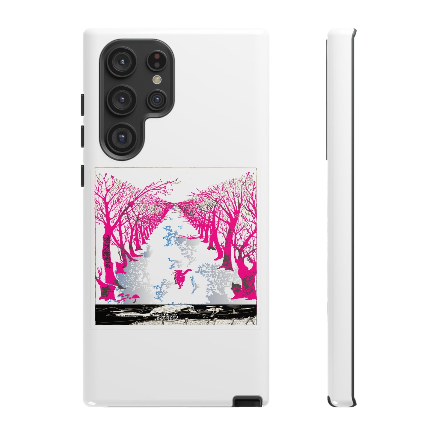 Pink Cat in the Woods Art Tough Cases