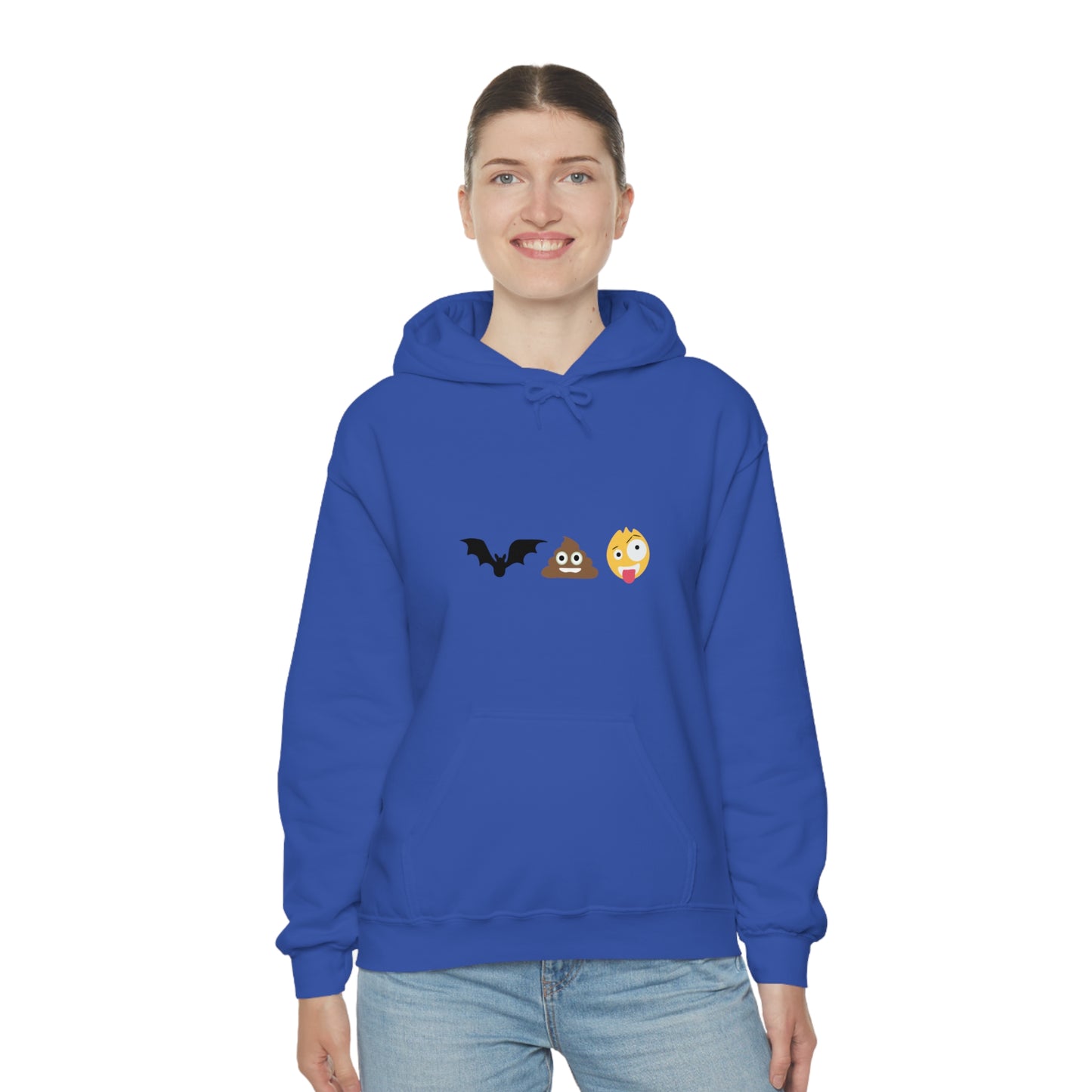 Emoji, Bat, Pooh Crazy, Humour Unisex Heavy Blend™ Hooded Sweatshirt