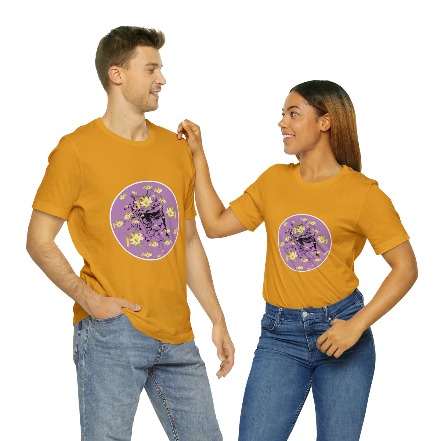 Purple Daffodil Woman Art Unisex Jersey Short Sleeve Tee