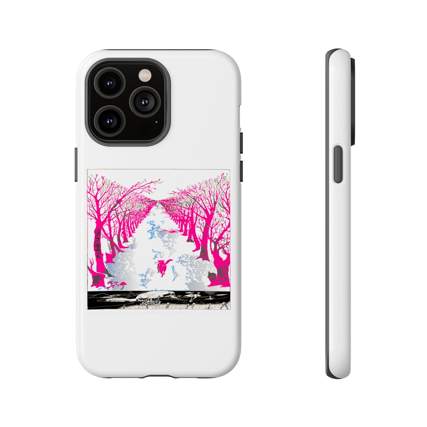 Pink Cat in the Woods Art Tough Cases