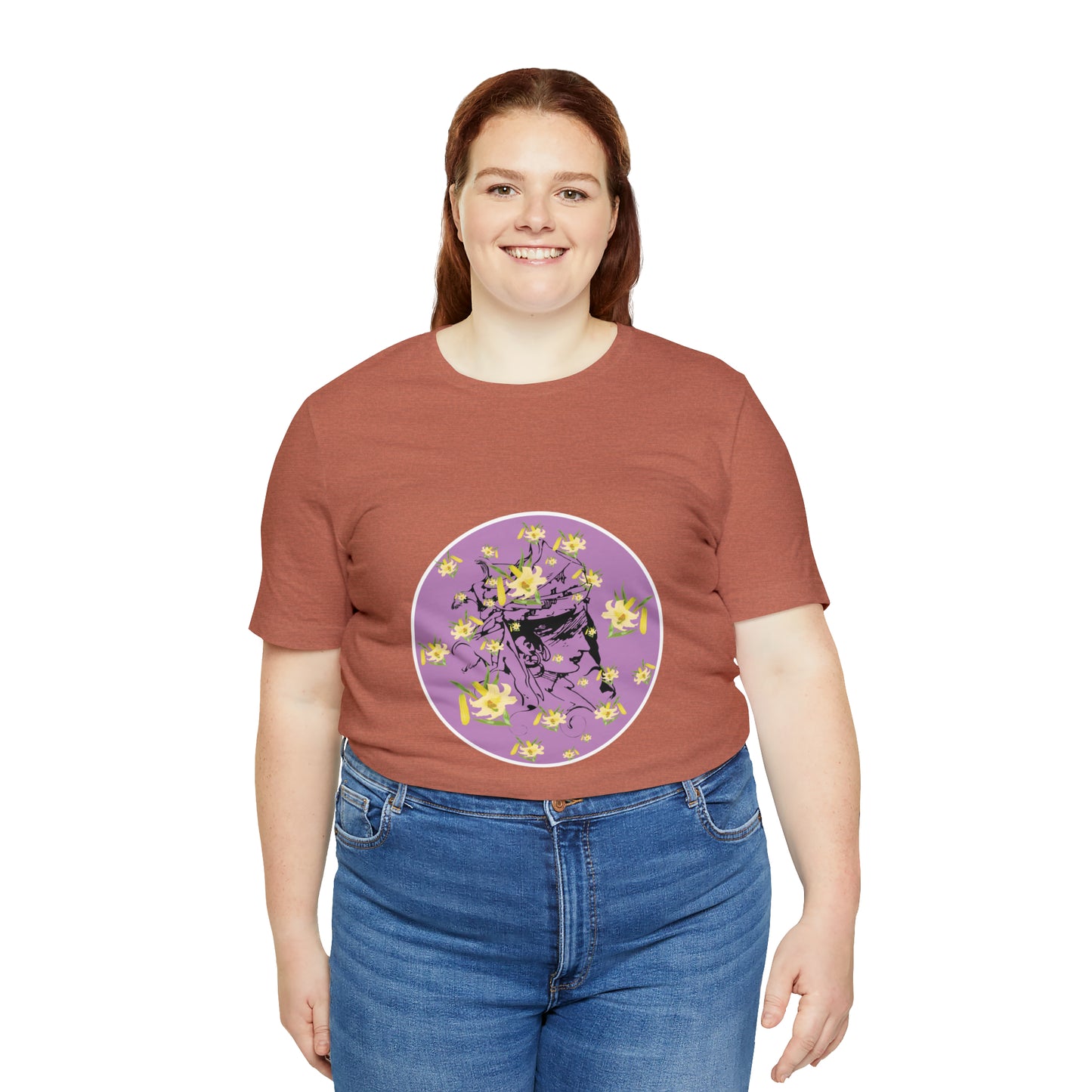 Purple Daffodil Woman Art Unisex Jersey Short Sleeve Tee