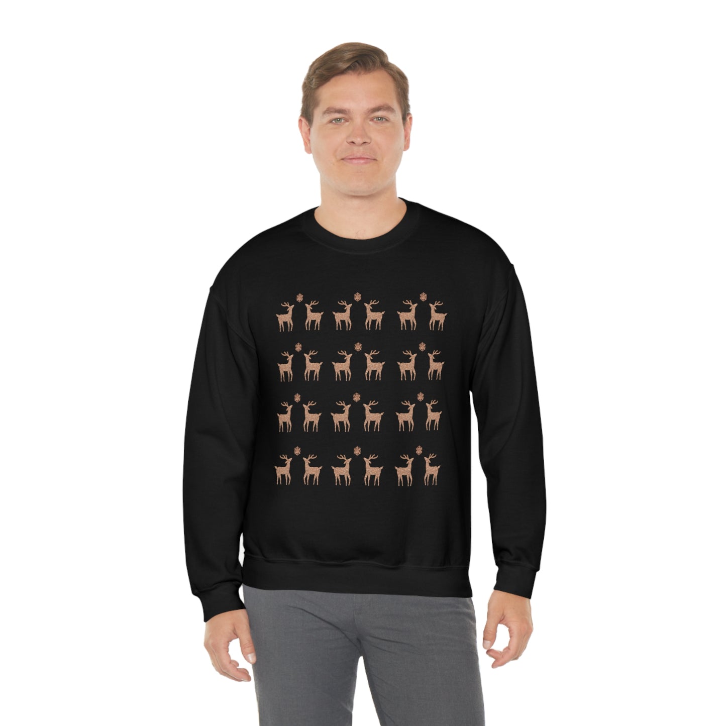 Golden Stag Pattern Unisex Heavy Blend™ Crewneck Sweatshirt