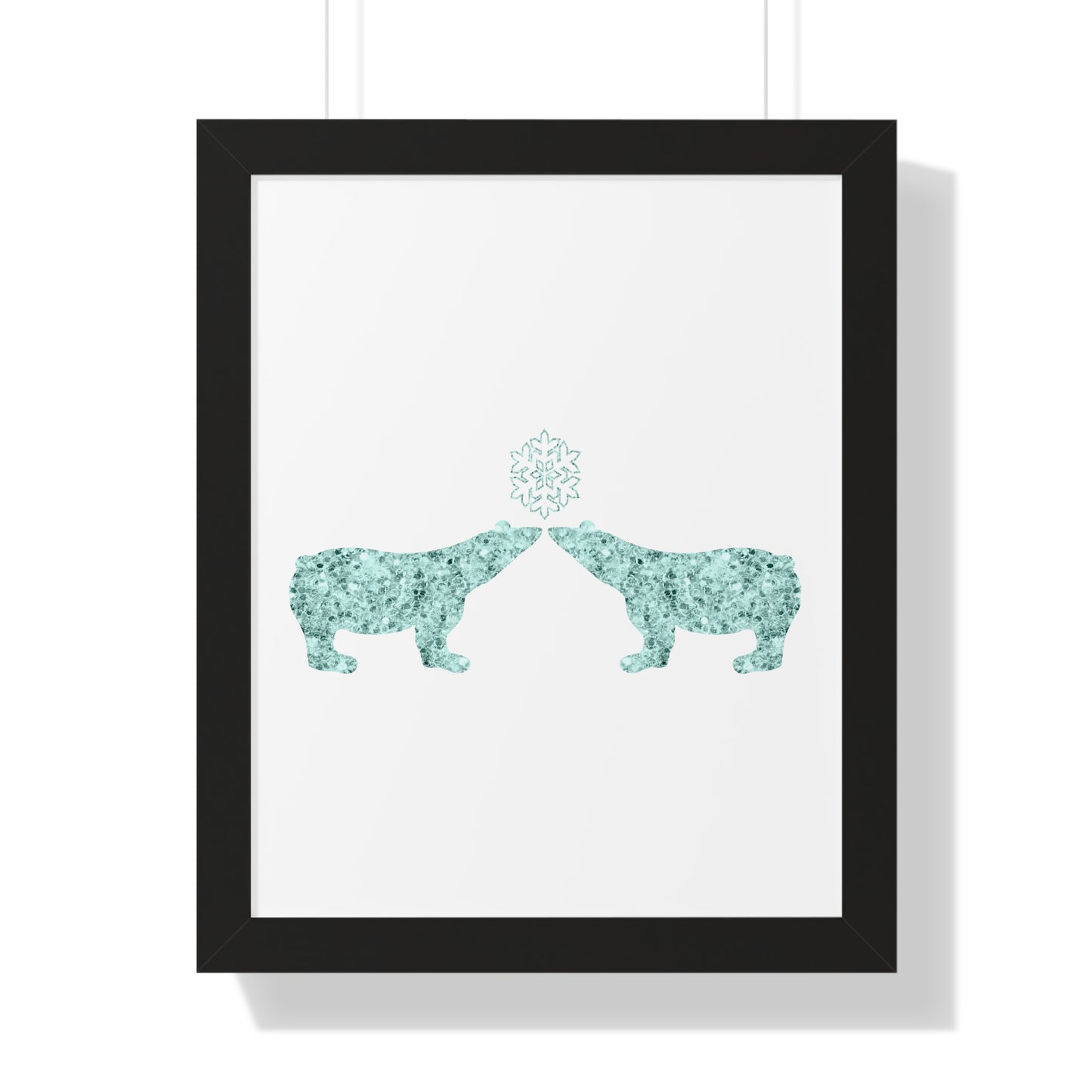 Two Polar Bear Blue Gem Art Framed Vertical Poster