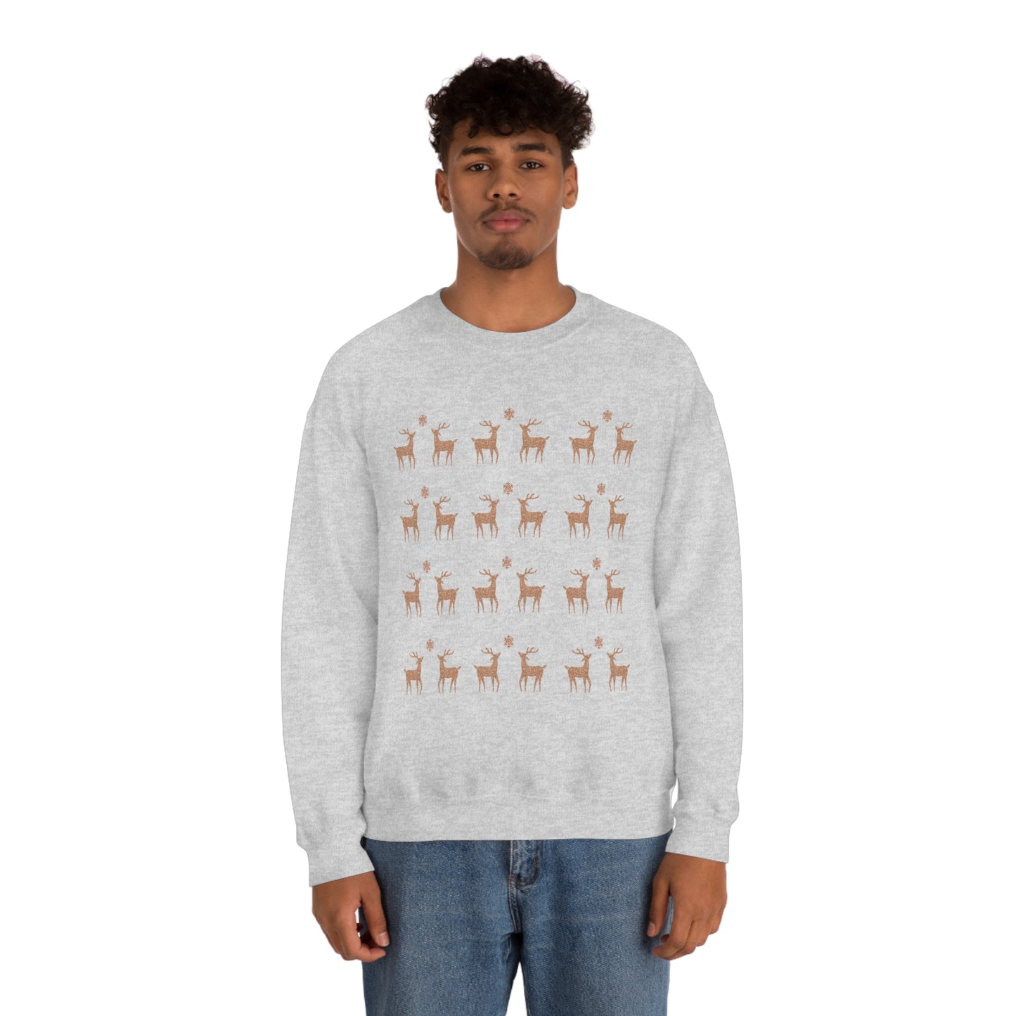 Golden Stag Pattern Unisex Heavy Blend™ Crewneck Sweatshirt