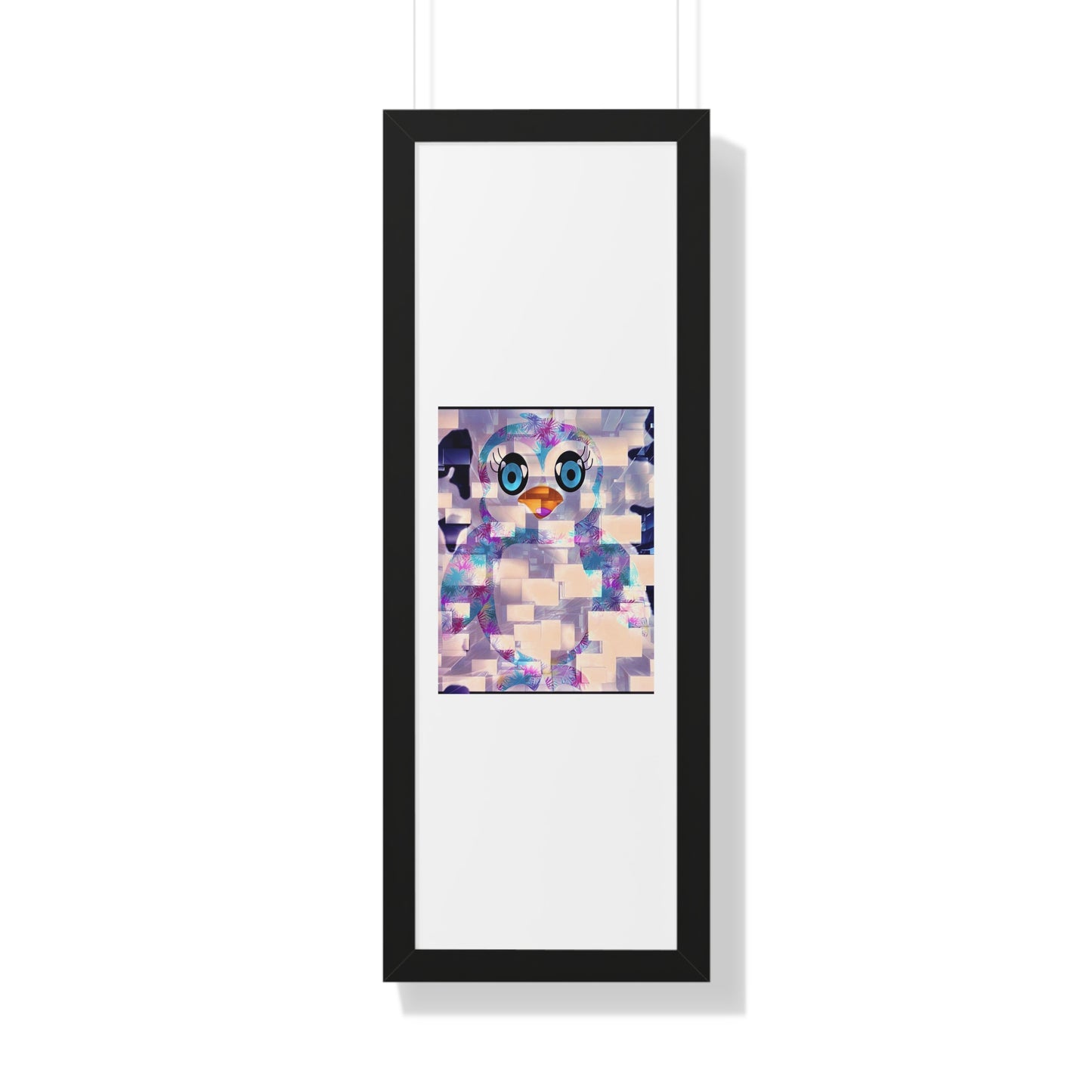 Penguinies Block Art Framed Vertical Poster