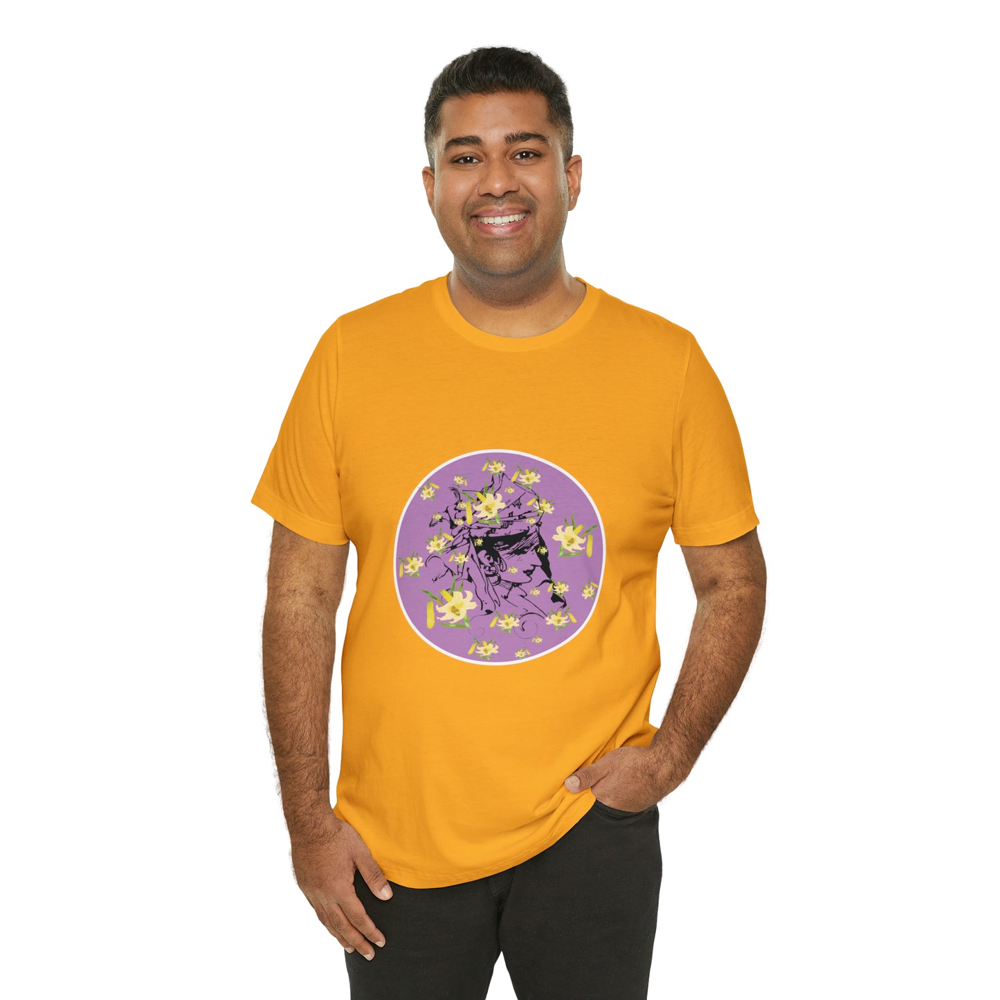 Purple Daffodil Woman Art Unisex Jersey Short Sleeve Tee