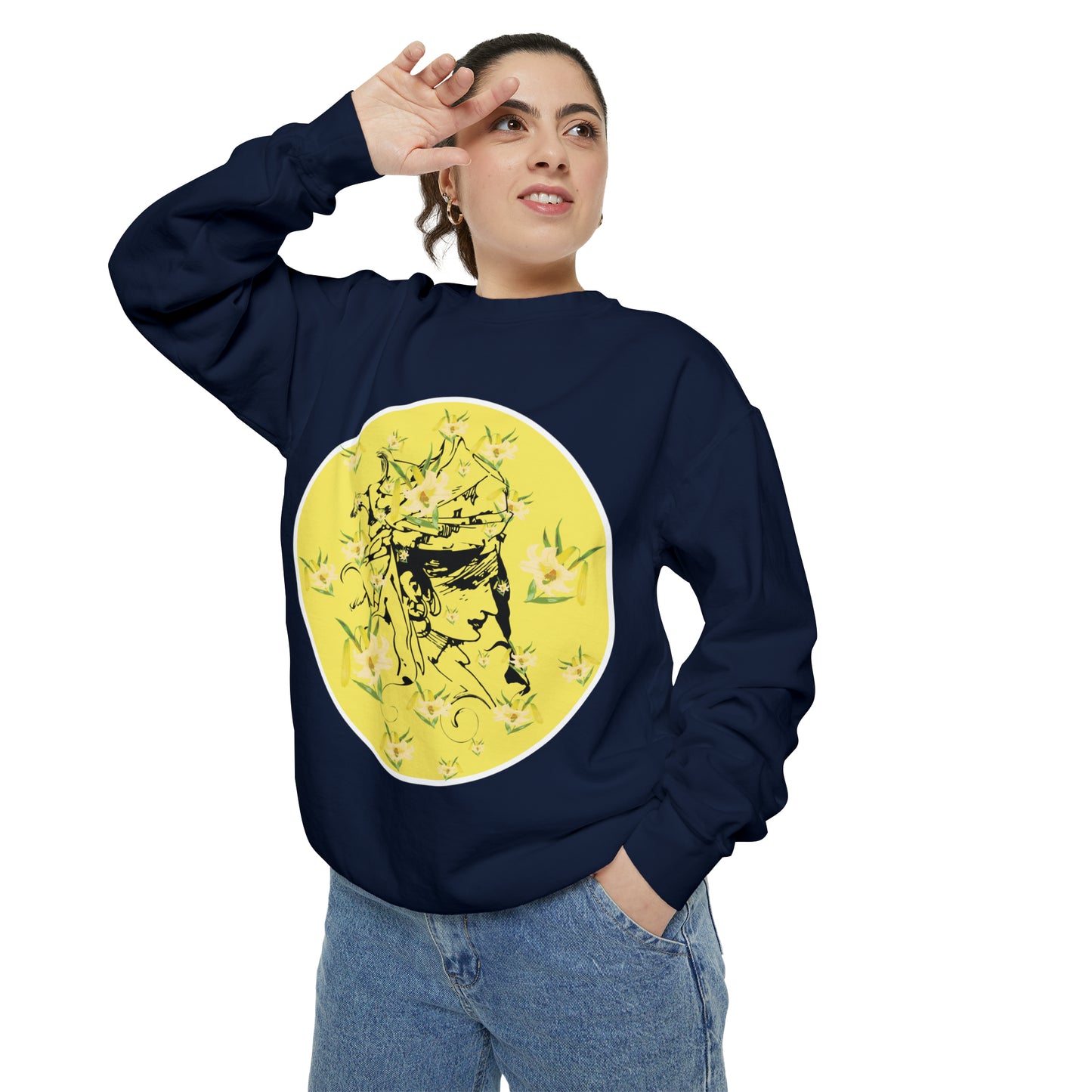 Daffodil Woman Art Unisex Garment-Dyed Sweatshirt