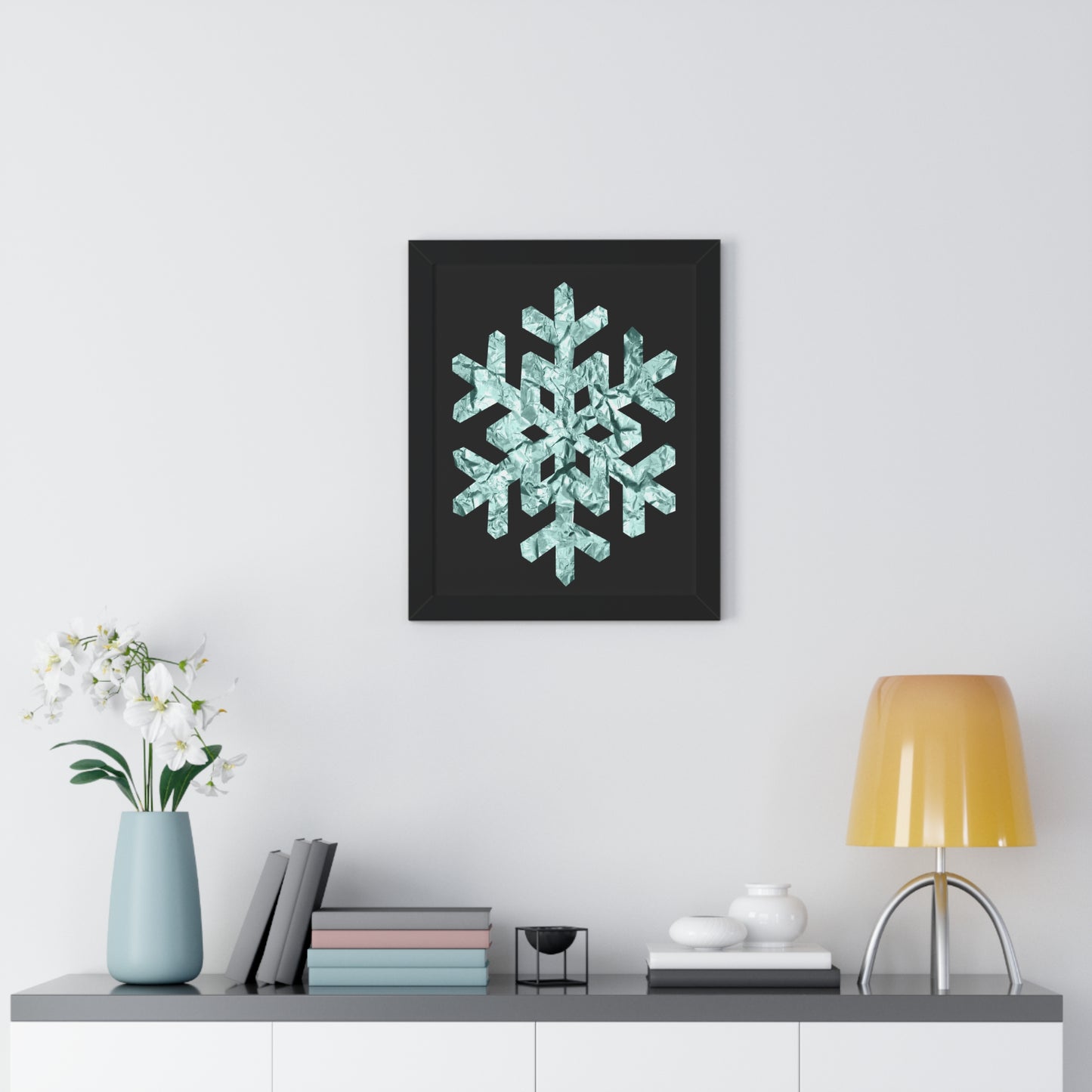 Snowflake Foil Art Framed Vertical Poster