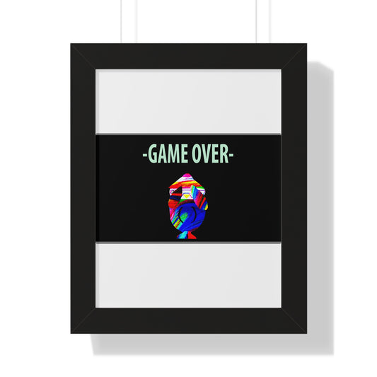 The Penguinies Original - Retro Game Over First Game App Framed Vertical Poster