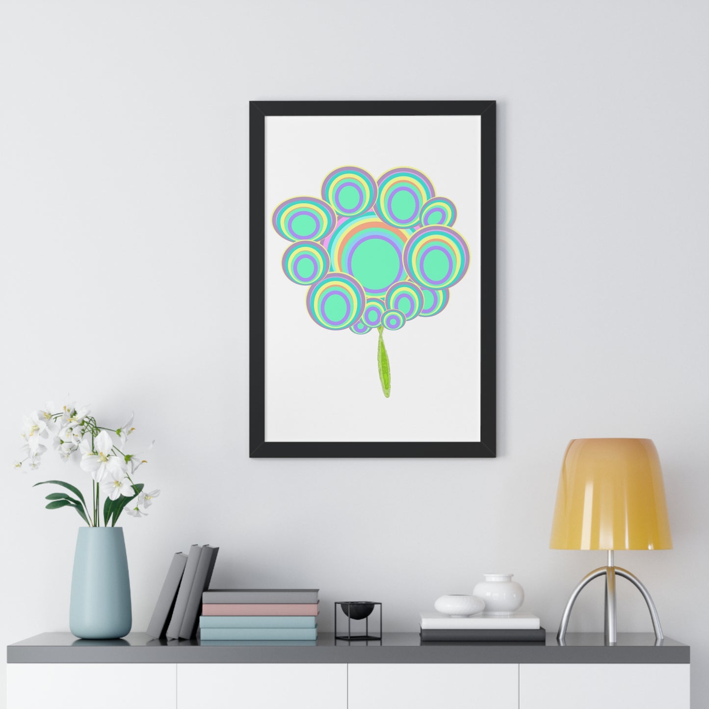 Circle Tree Art Illustration Framed Vertical Poster