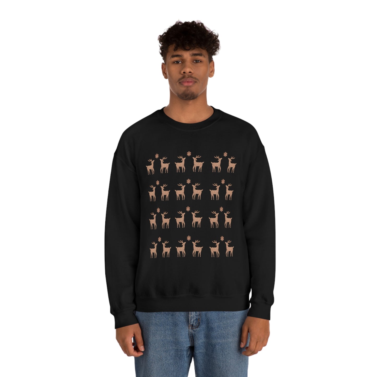 Golden Stag Pattern Unisex Heavy Blend™ Crewneck Sweatshirt