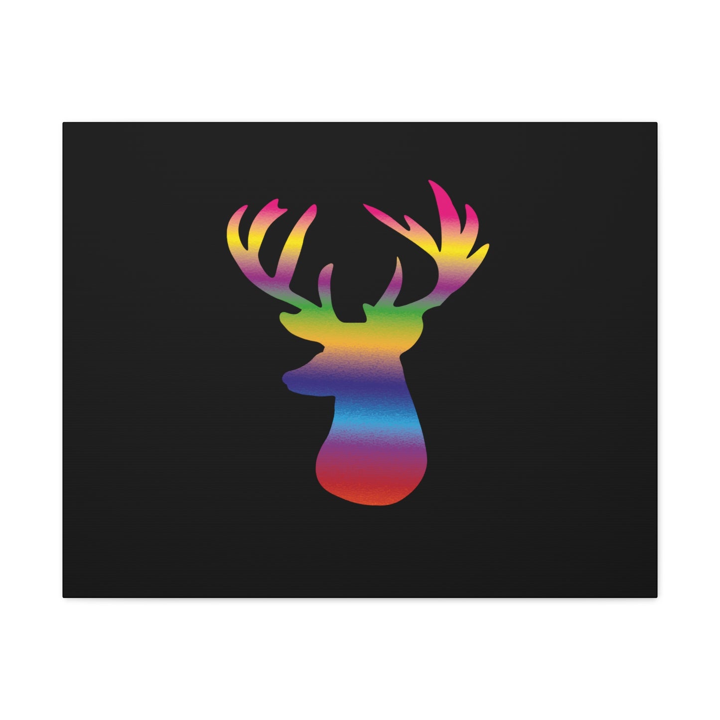 Rainbow Stag Head Canvas Gallery Wraps