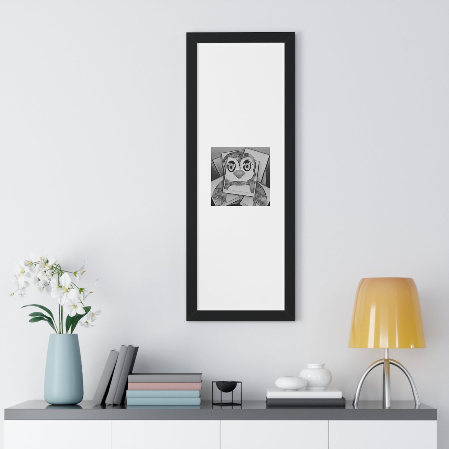 The Penguinies Photogprah Black & White Art Framed Vertical Poster