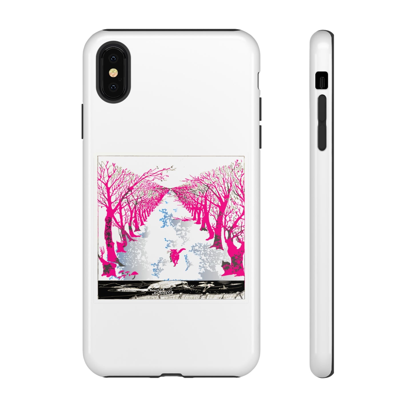 Pink Cat in the Woods Art Tough Cases